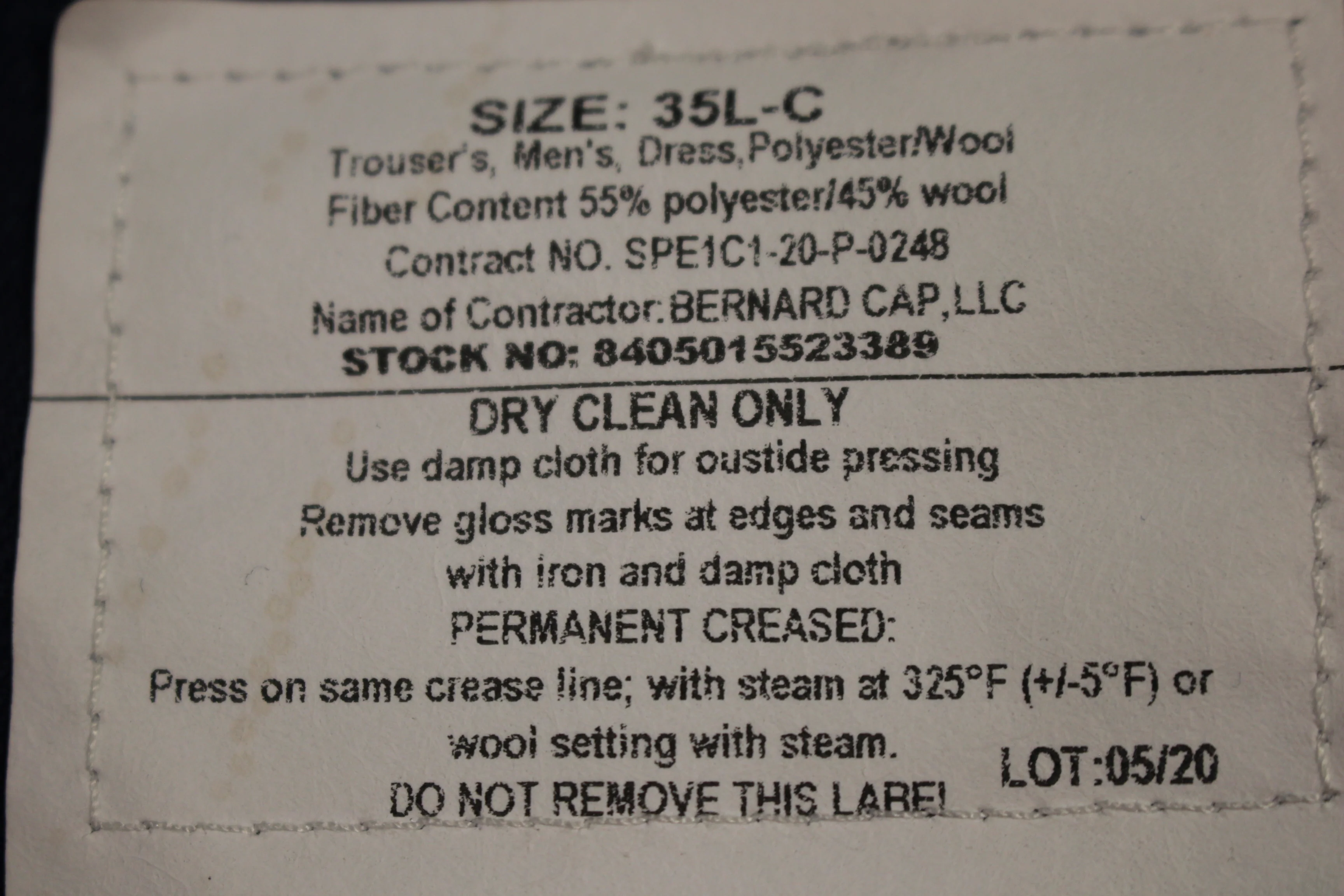 US Army Men's Tropical Poly Wool Trousers - Size: 35L-C - Used - Image 7