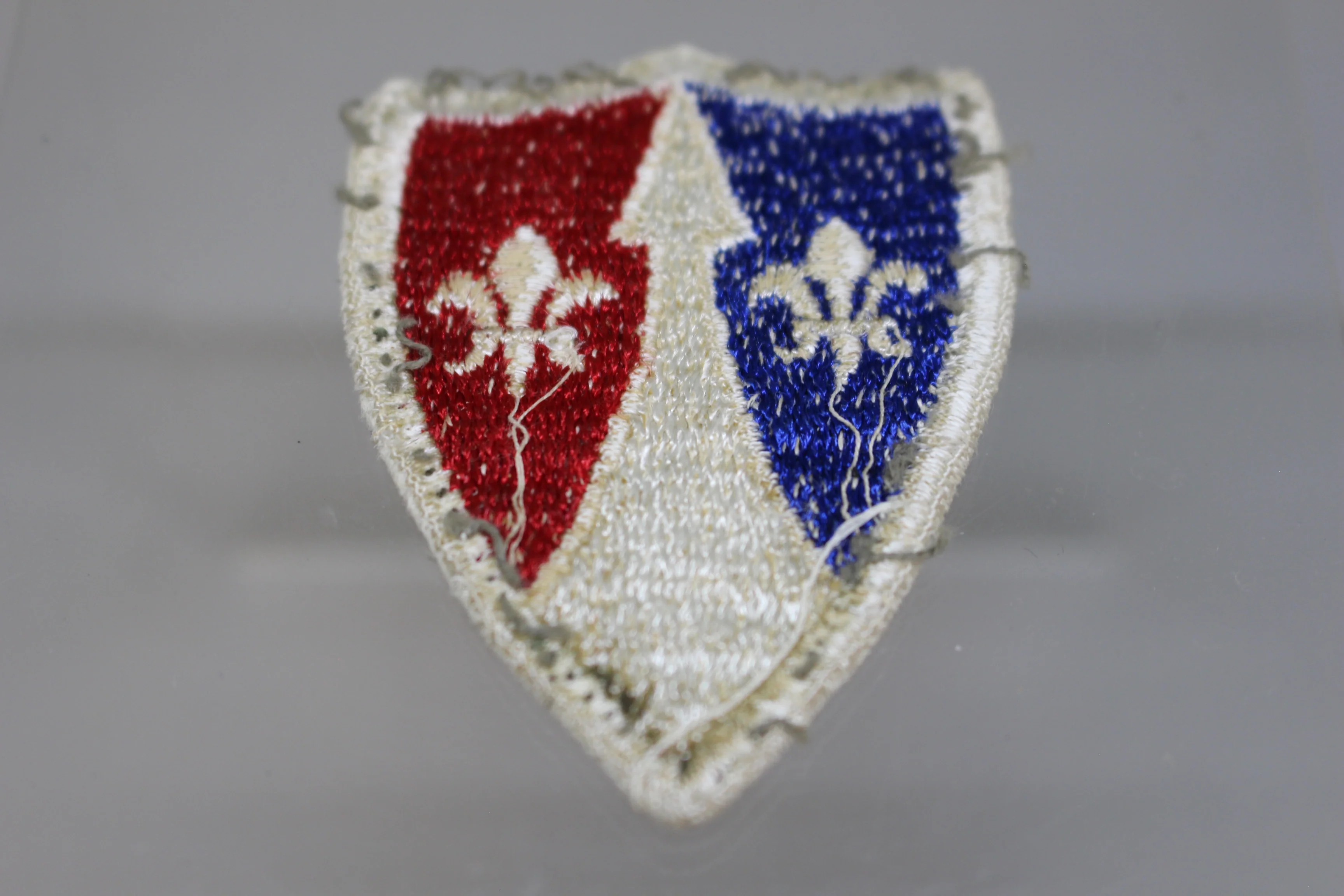 US Army Red Blue Fleur De Lis Communication Zone Patch Europe - Used - Image 2