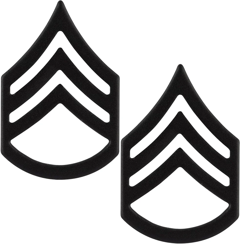 US Army Staff Sergeant E-6 Subdued Rank Pins - Set of 2 - New