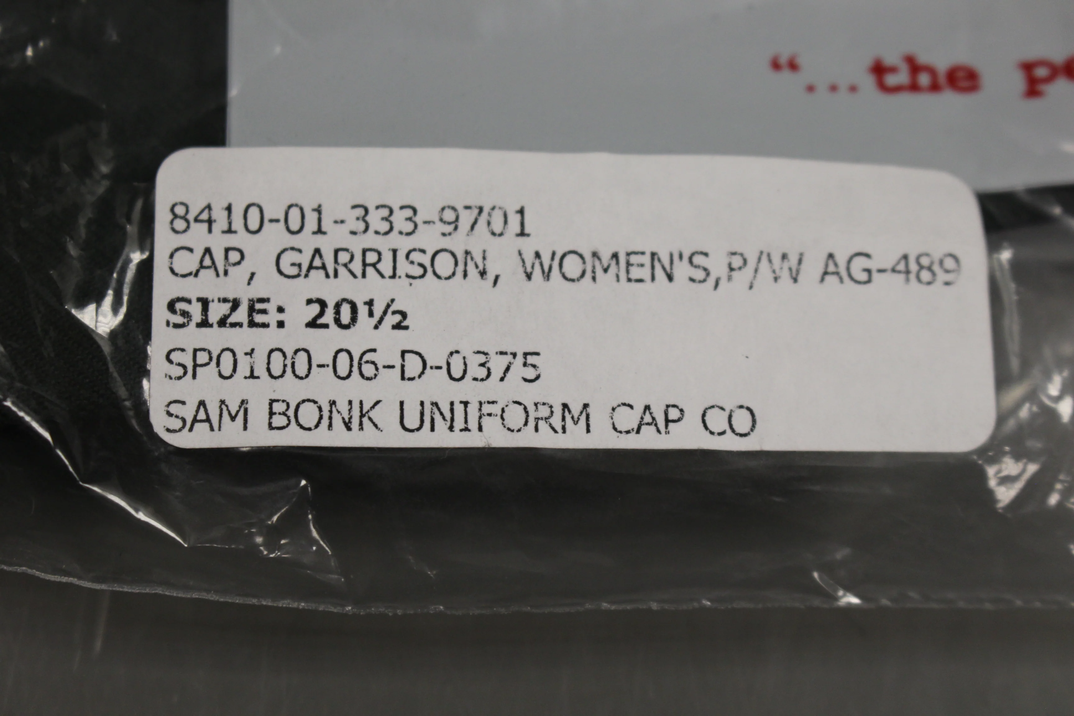 US Army Women's Garrision Cap, 8410-01-333-9701, Size 20 1/2, New! - Image 2