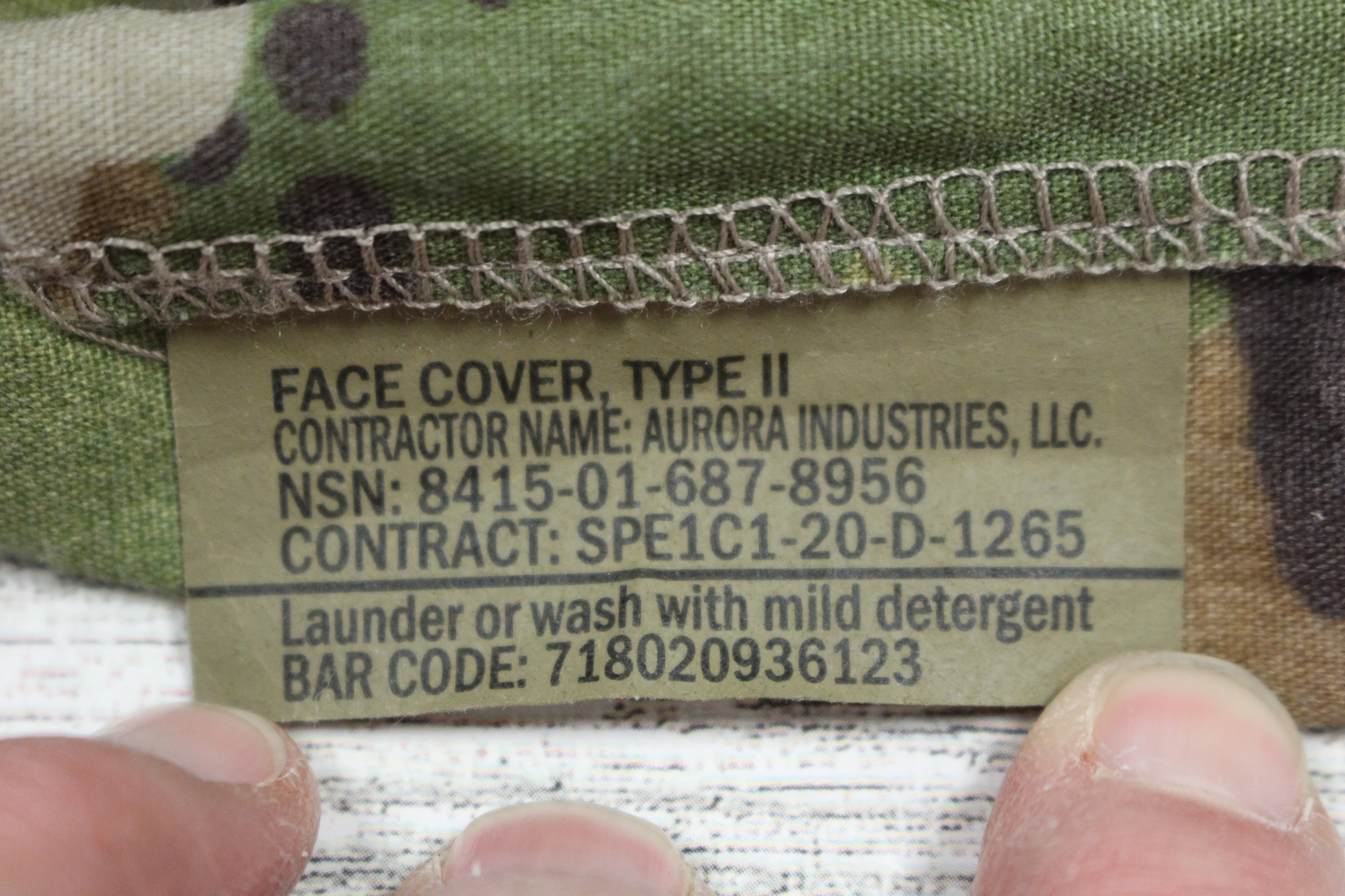 US Military Type 2 Multicam Face Cover - 8415-01-687-8956 - Used - Image 4