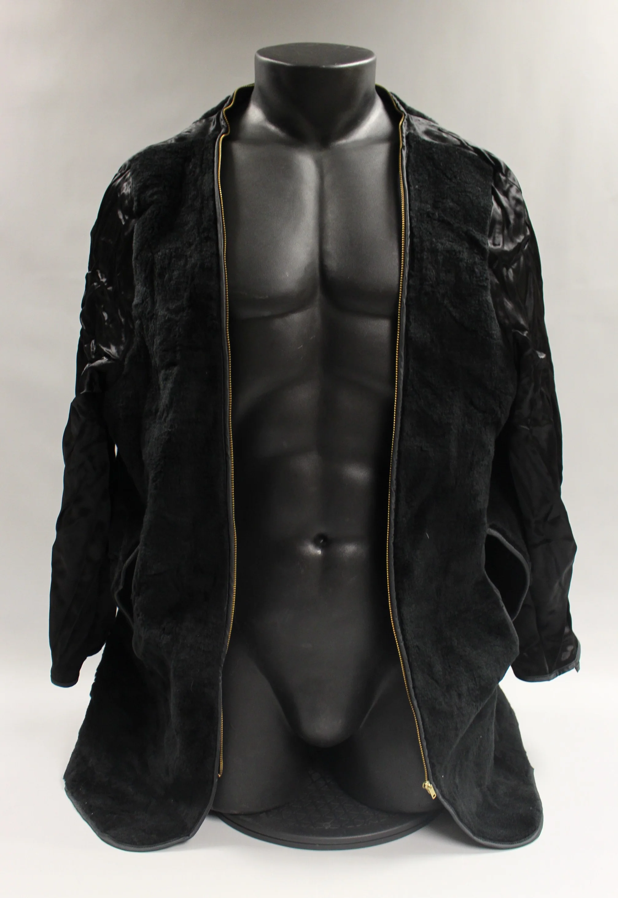 US Navy All Weather Trench Coat Zip In Liner - Black Synthetic Fur - 34R - Used