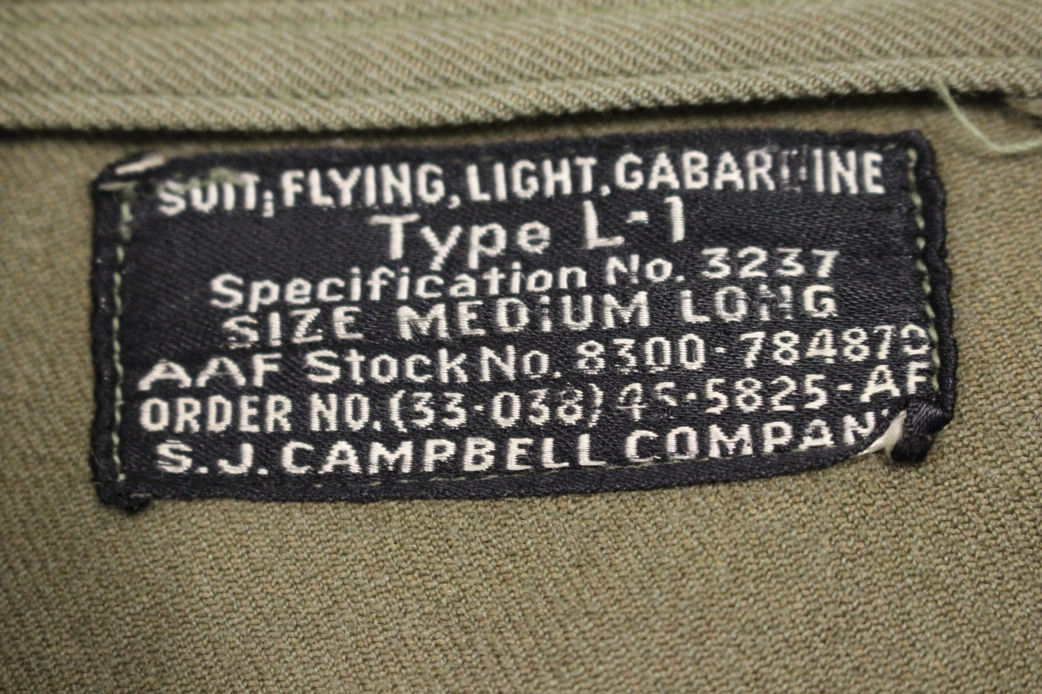 USAAF Flying Light Gabardine Suit - Type L-1 - Choose Size - Used - Image 13