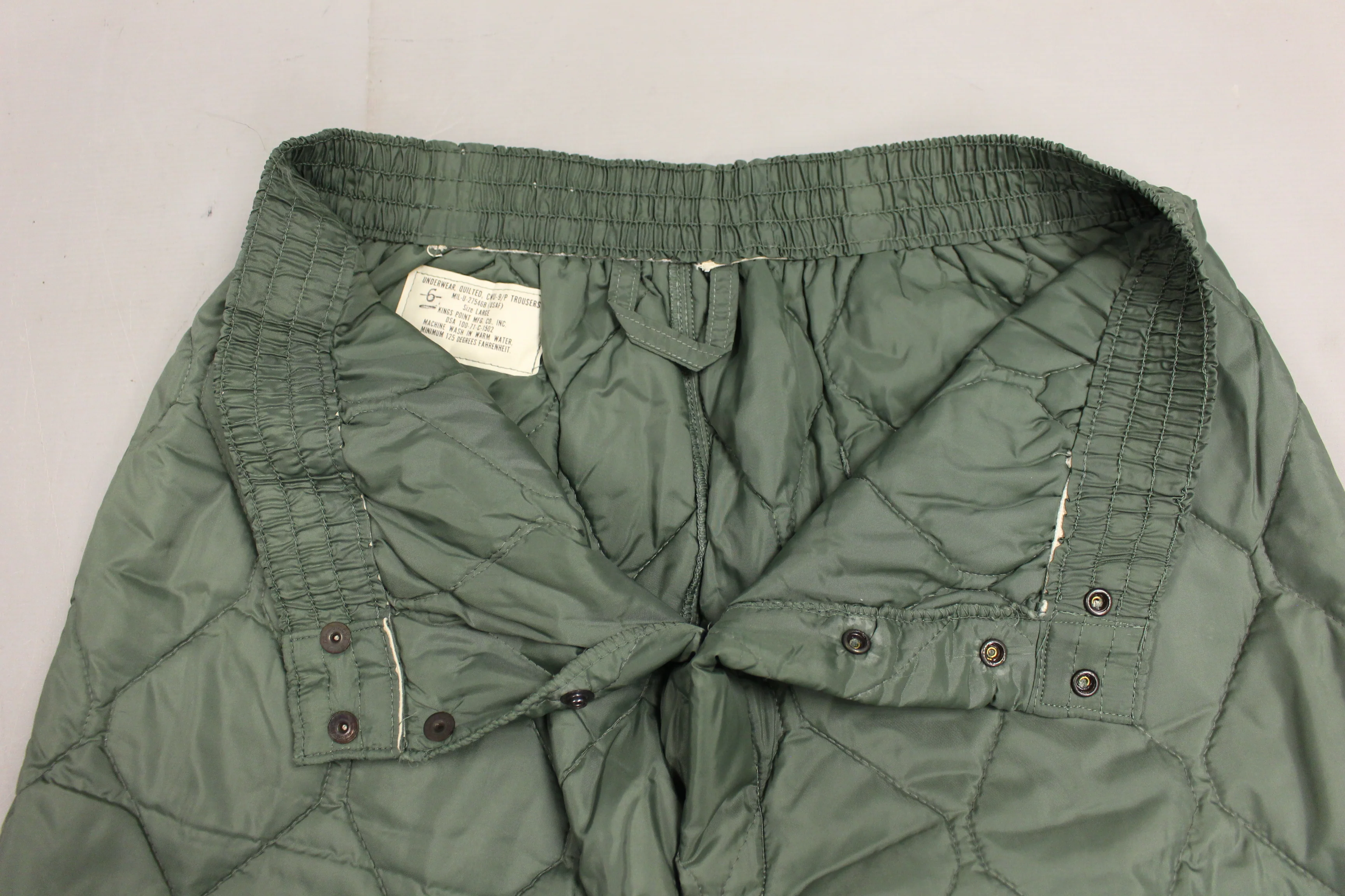 USAF Air Force CWU-9/P Quilted Flyer's Trouser Liners - Large - 8415-00-844-9817 - Image 6