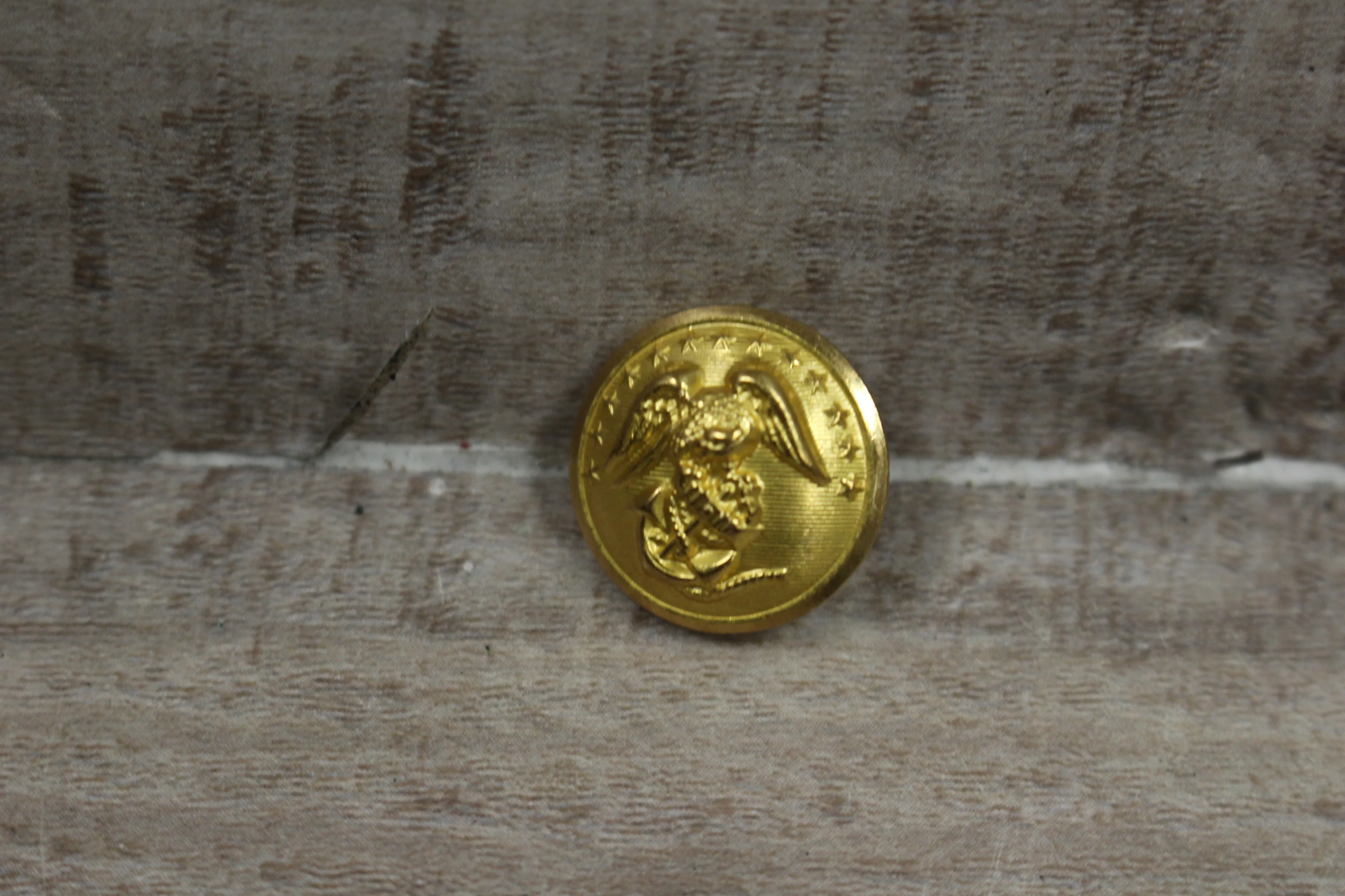 USMC Marine Corp Dress Blue Button - 3/4" Width - Shiney Finish - Used