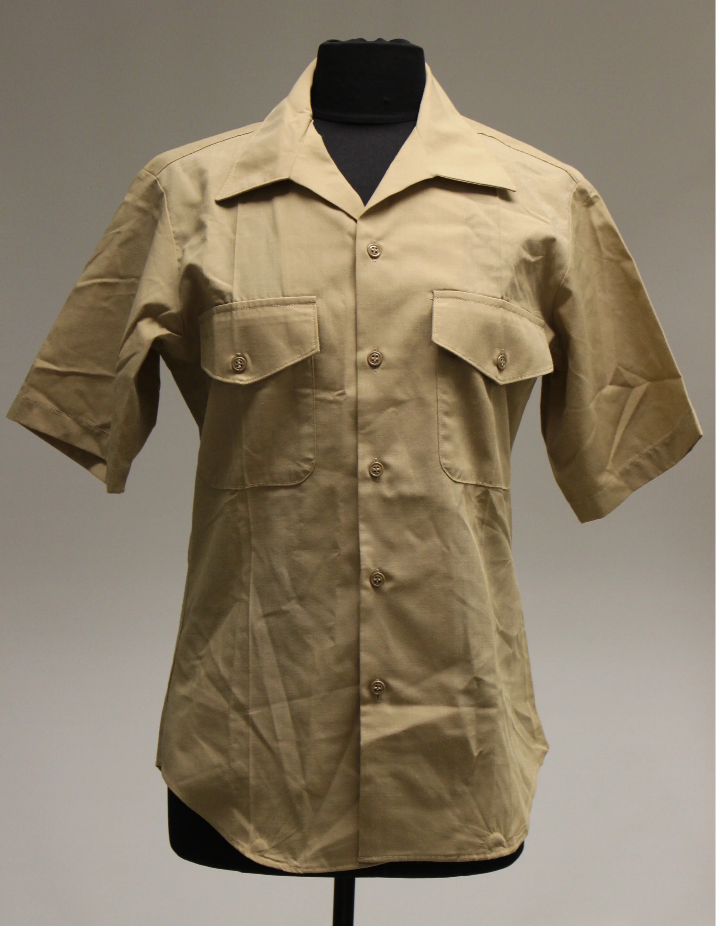 USMC Marine Men's Tan Short Sleeve Khaki Shirt - Size: 15.5 - 8405-01-515-8974