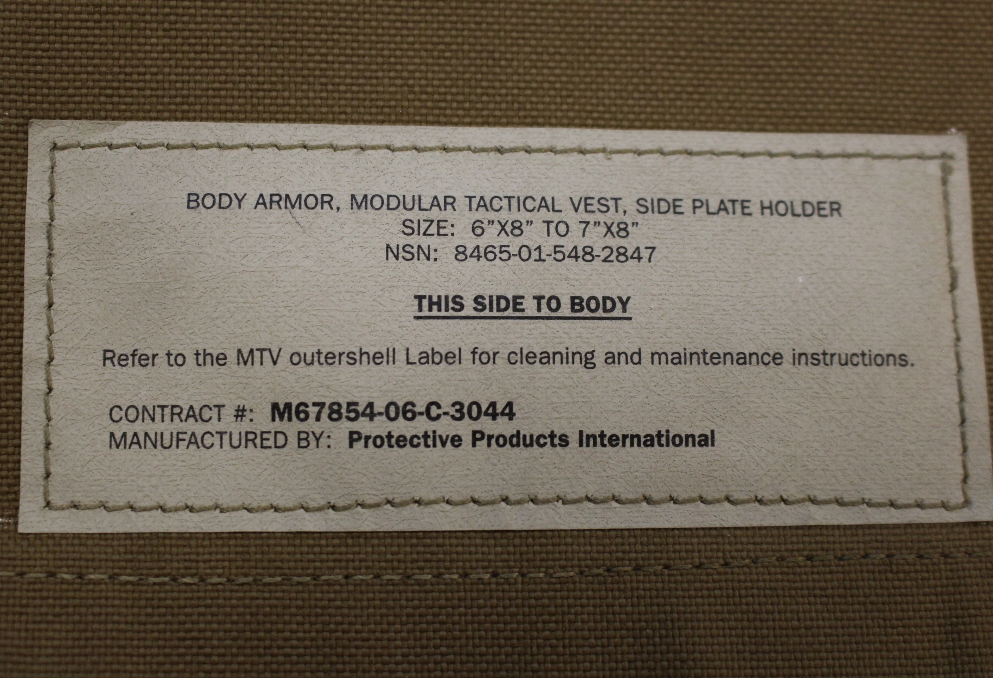 USMC MTV Modular Tactical Vest Side Plate Carrier Holder Pocket - Coyote Brown - Image 3