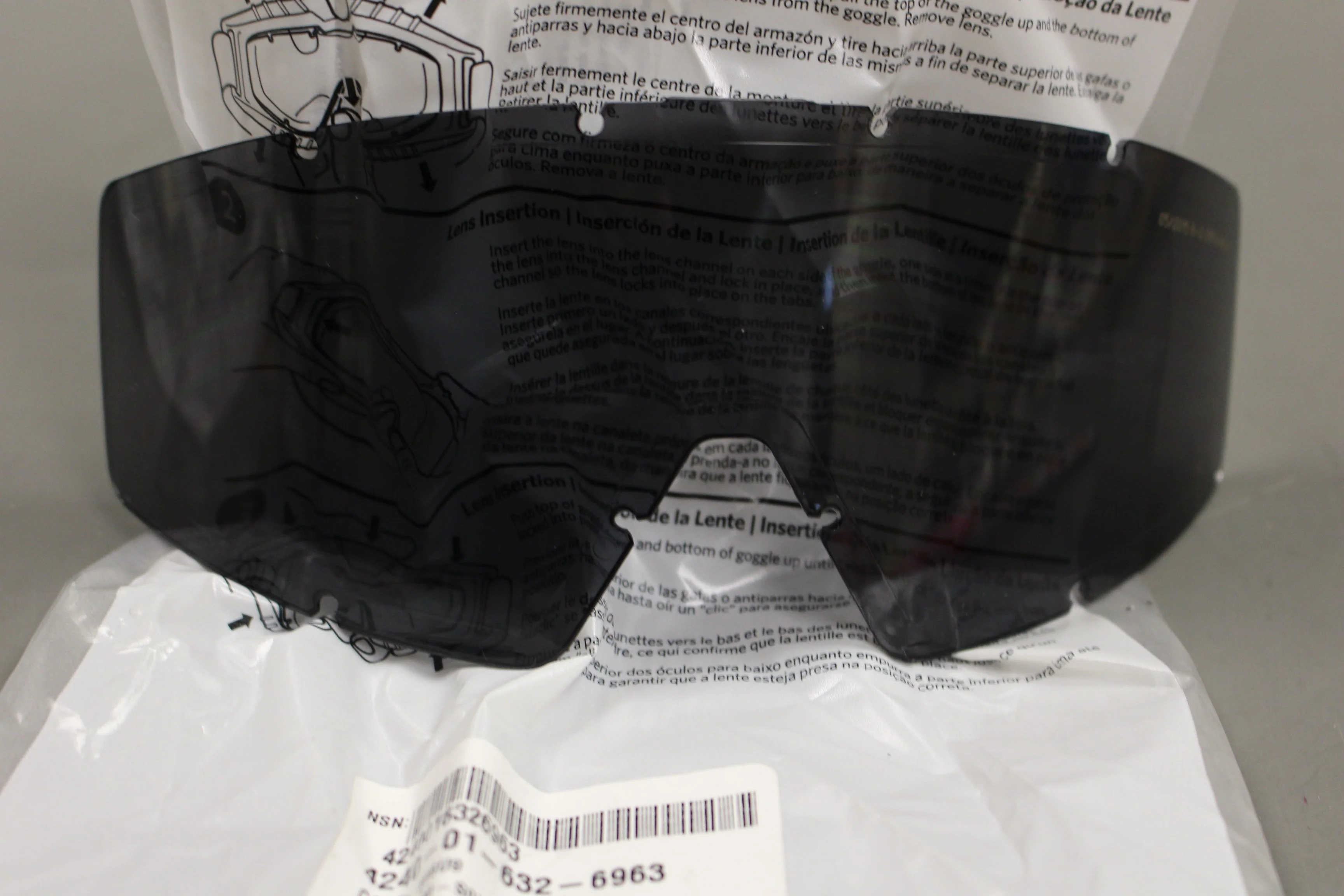 Uvex XMF Tactical Safety Googles Replacement Lens, Gray, 4240-01-632-6963, New - Image 2