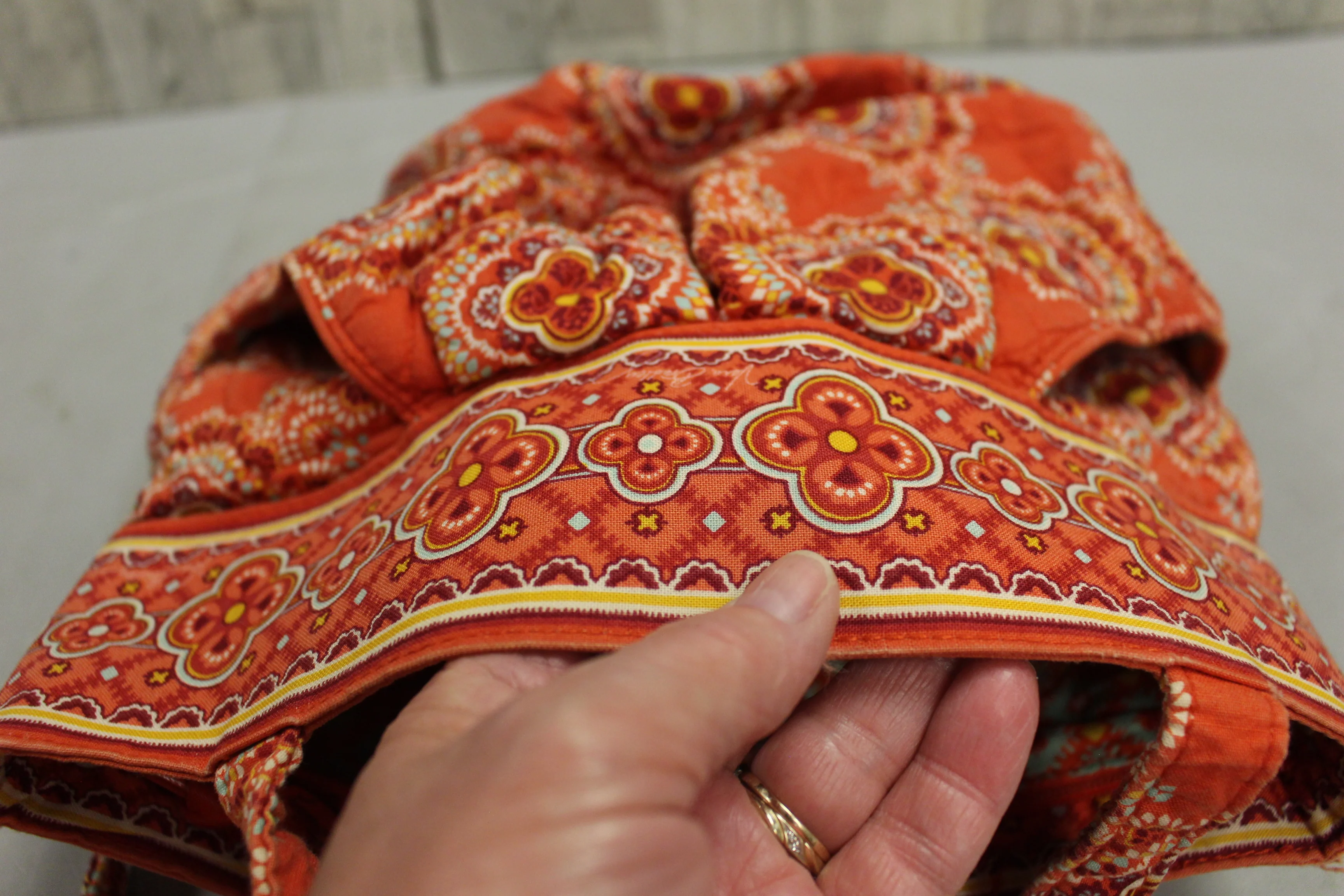 Vera Bradley Orange Boho Floral Medallion Medium Shoulder Bag - Used - Image 11