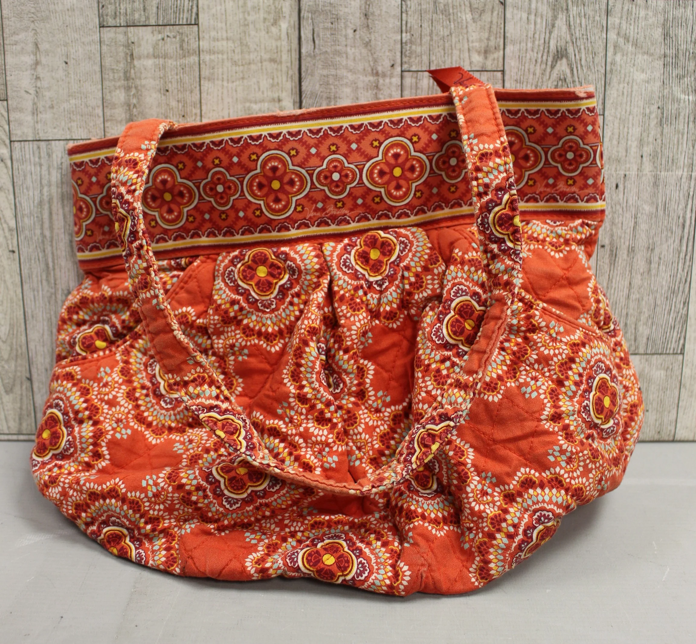 Vera Bradley Orange Boho Floral Medallion Medium Shoulder Bag - Used - Image 2