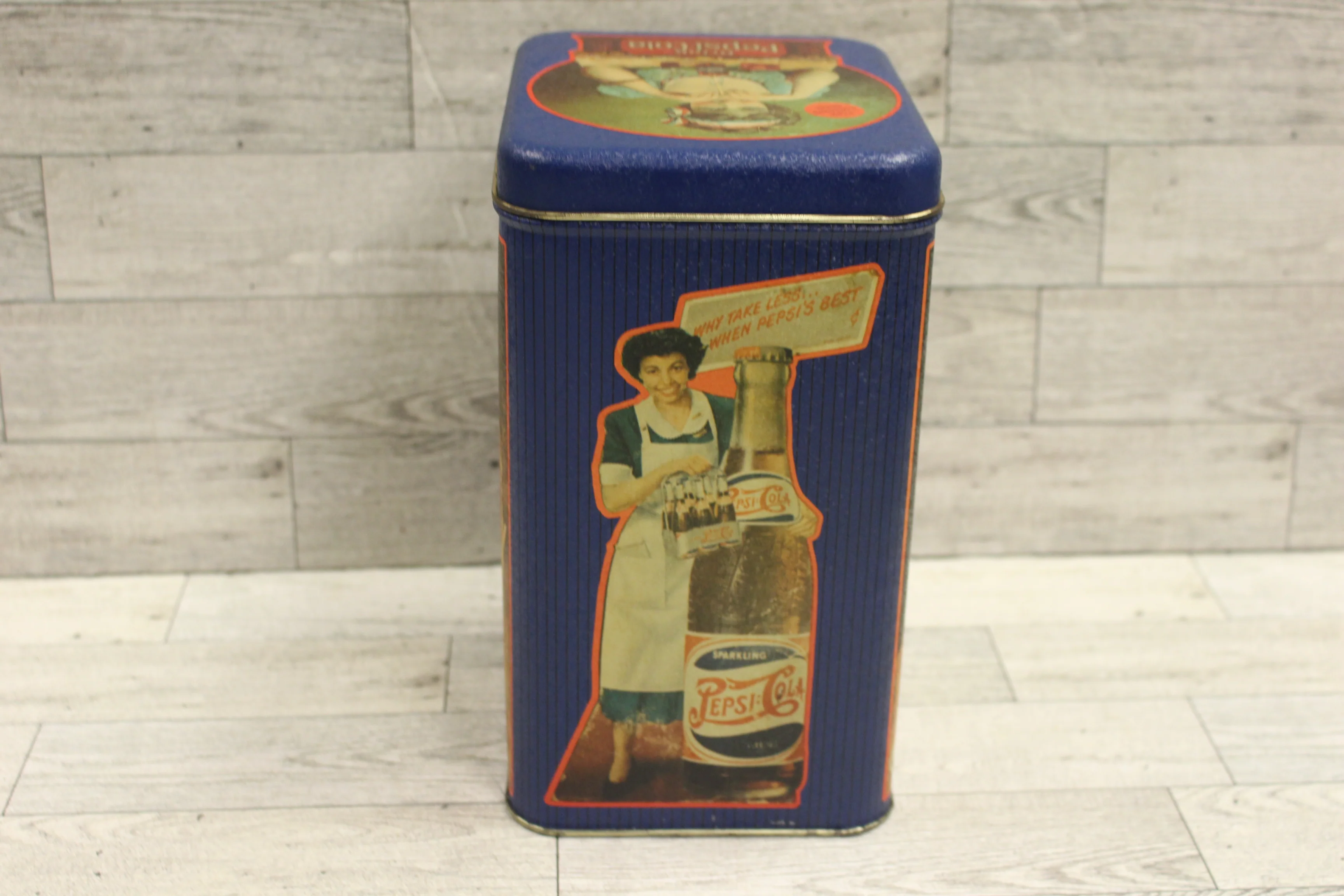 Vintage 1970's Victorian Pepsi Tin - 9' x 6" x 5" - Used - Image 3
