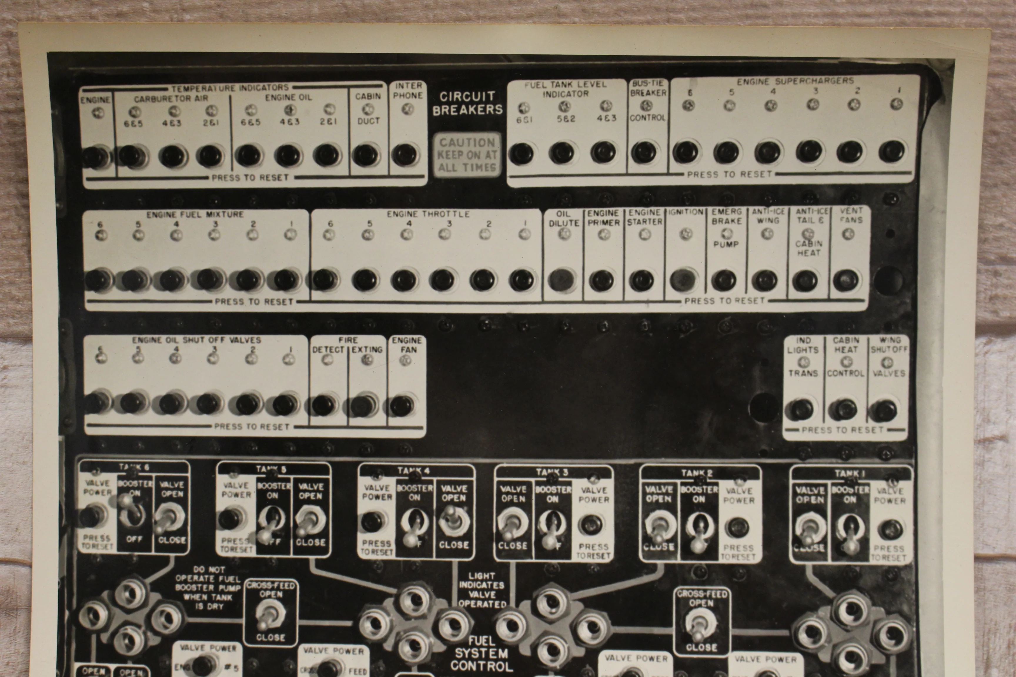 Vintage Authentic and Original Photo Of Plane Instrument Panel -Used - Image 3