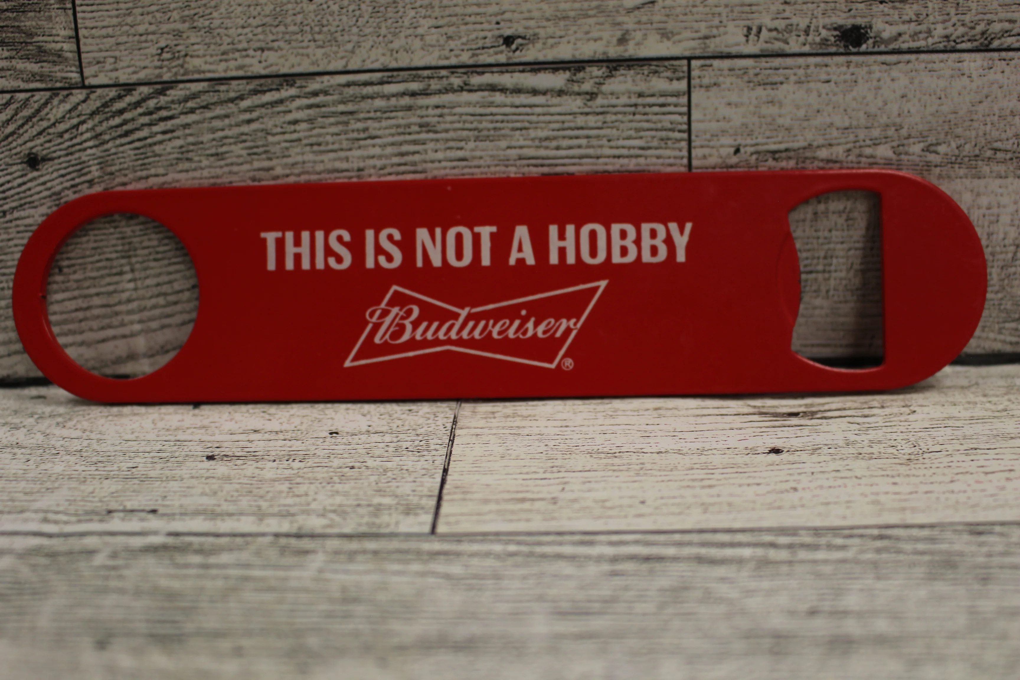 Vintage Budweiser This Is Not A Hobby-Bartenders- Beer Can Opener - Used