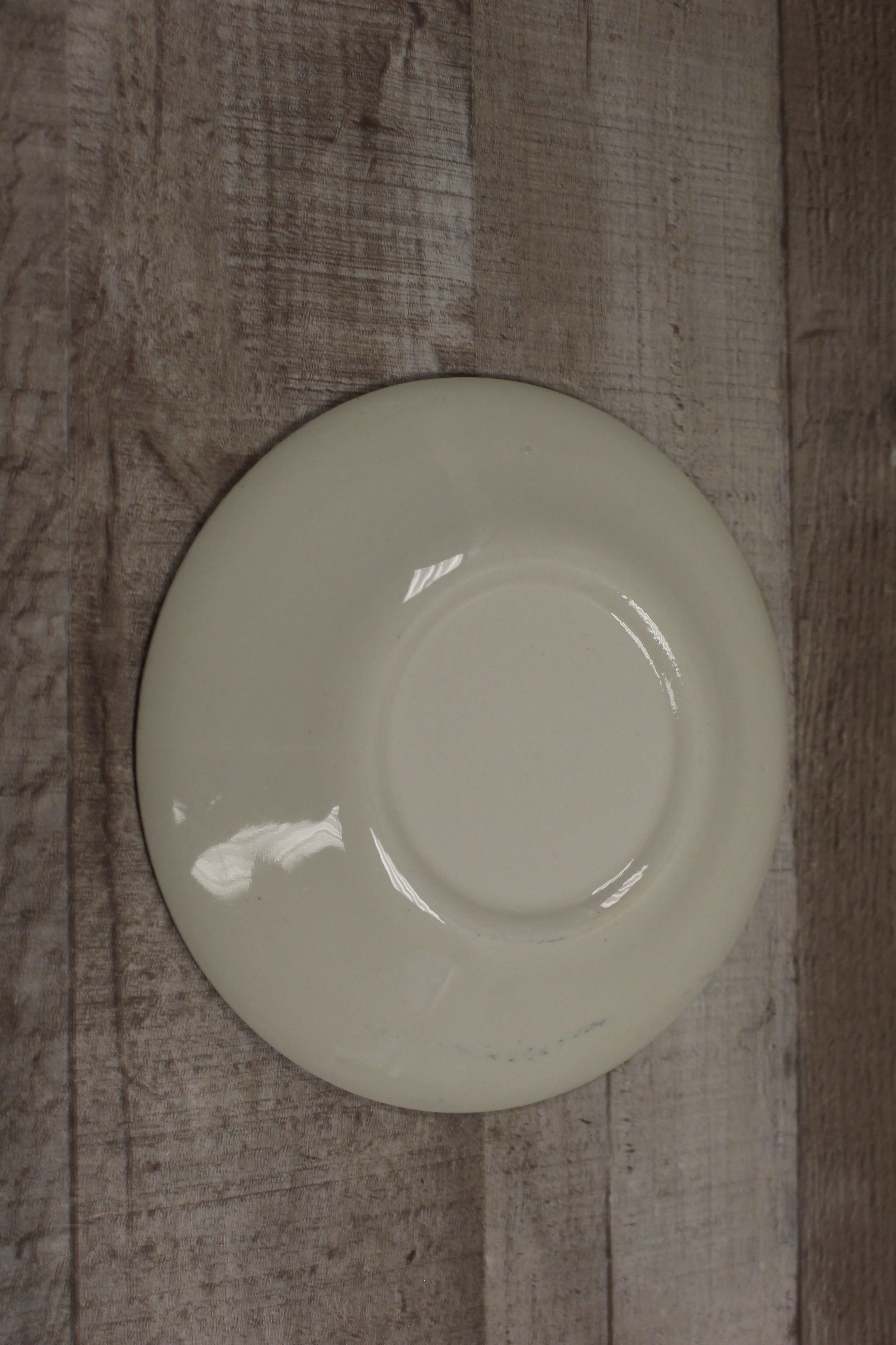 Vintage Currier and Ives Steamboat Saucer -Blue -Used - Image 2