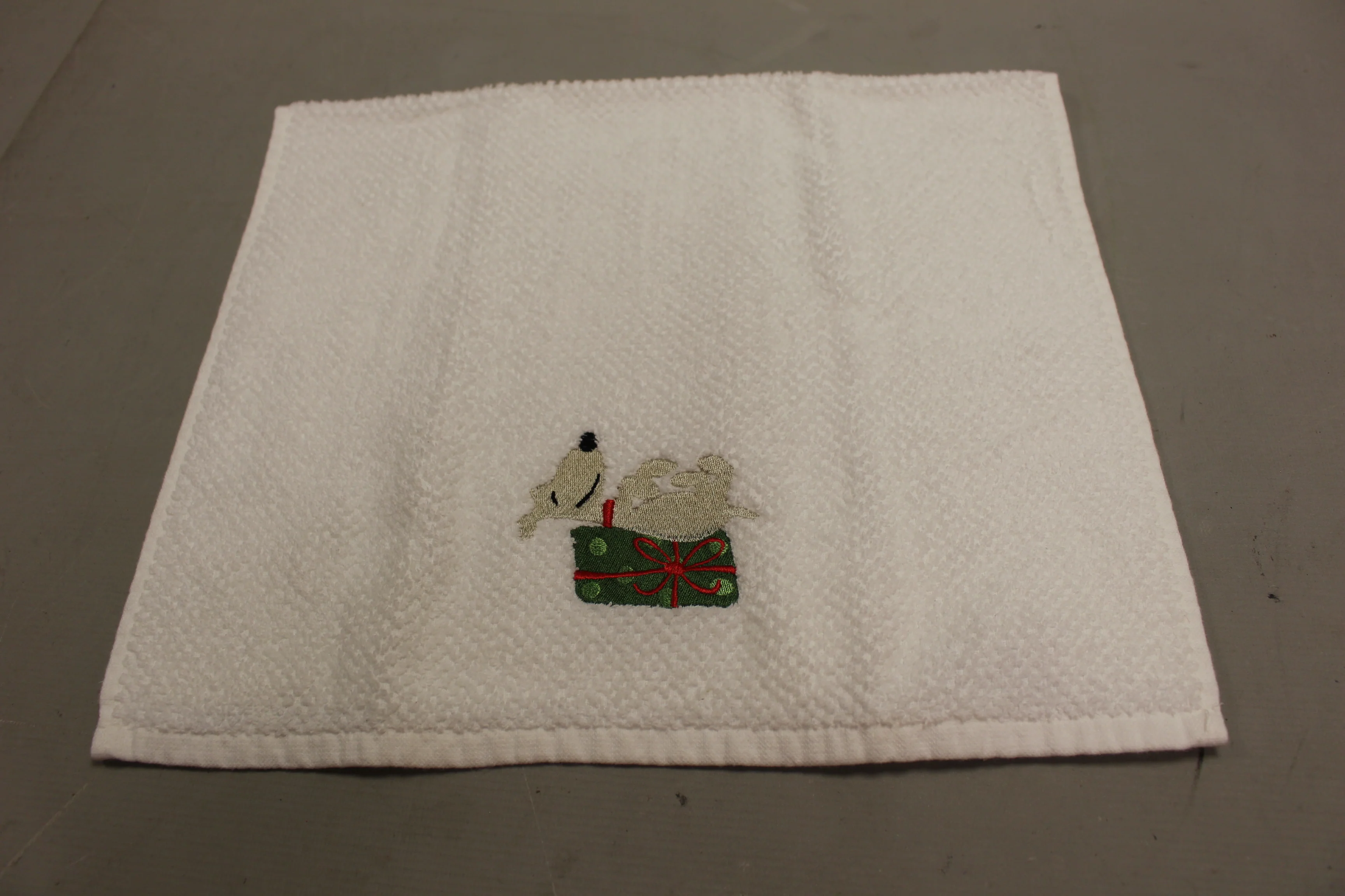 Vintage Embroidered Kitchen Chic Christmas Towel - New