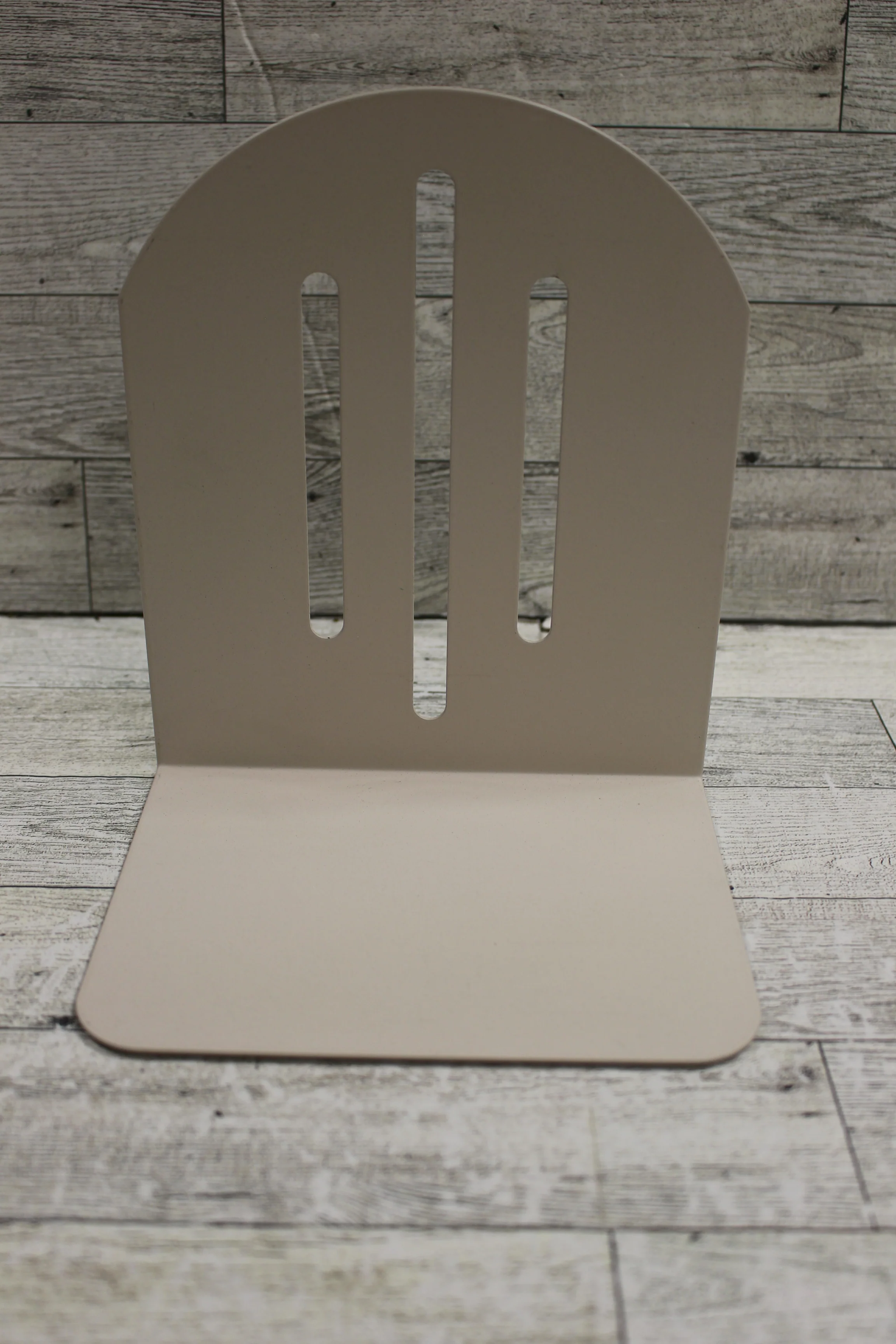 Vintage Glossy Beige Metal Arch Bookend - Only 1 bookend - Used - Image 2