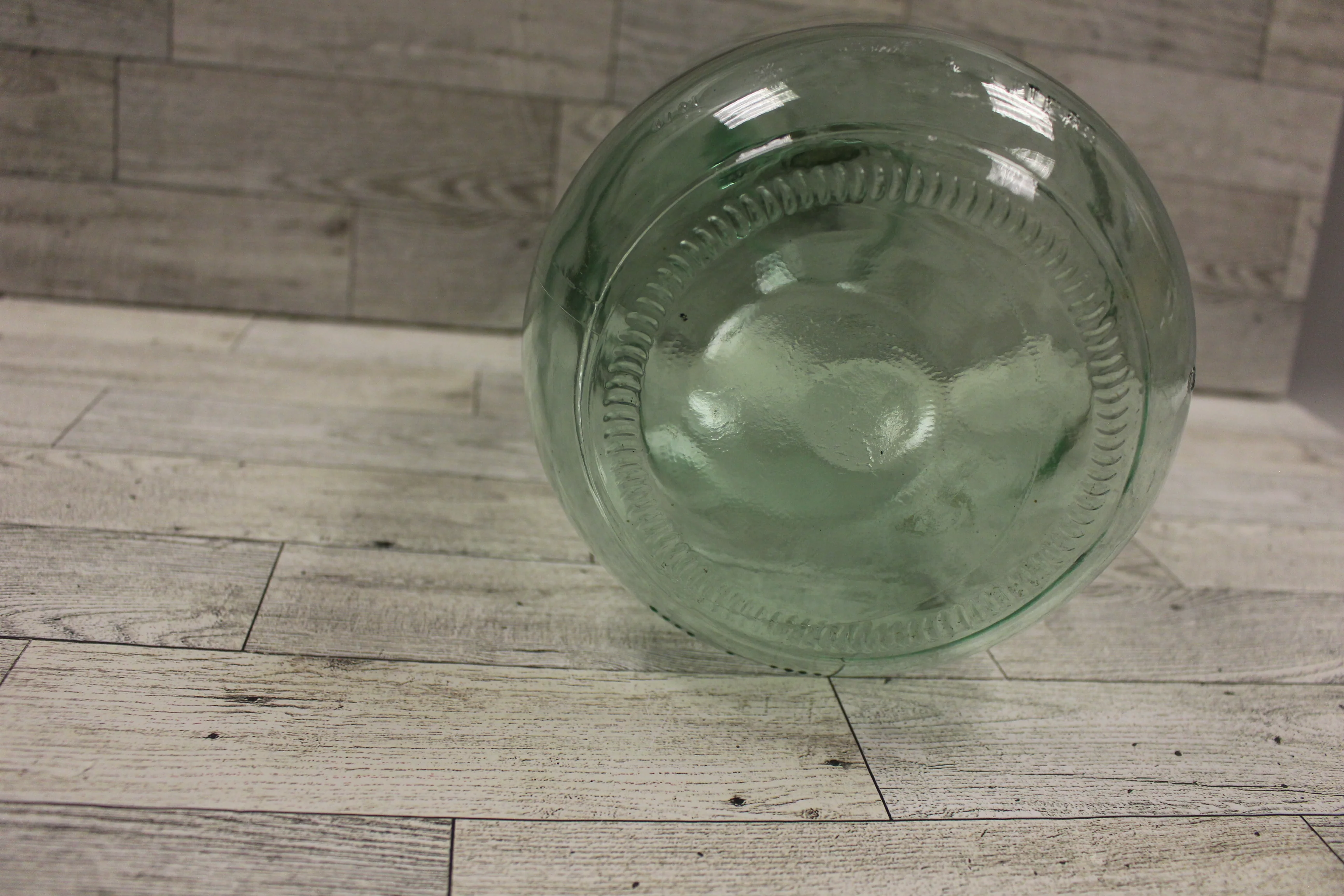 Vintage Green Glass Jug with Finger Loop - 12-3/4" Tall - 4 Liters - Used - Image 2