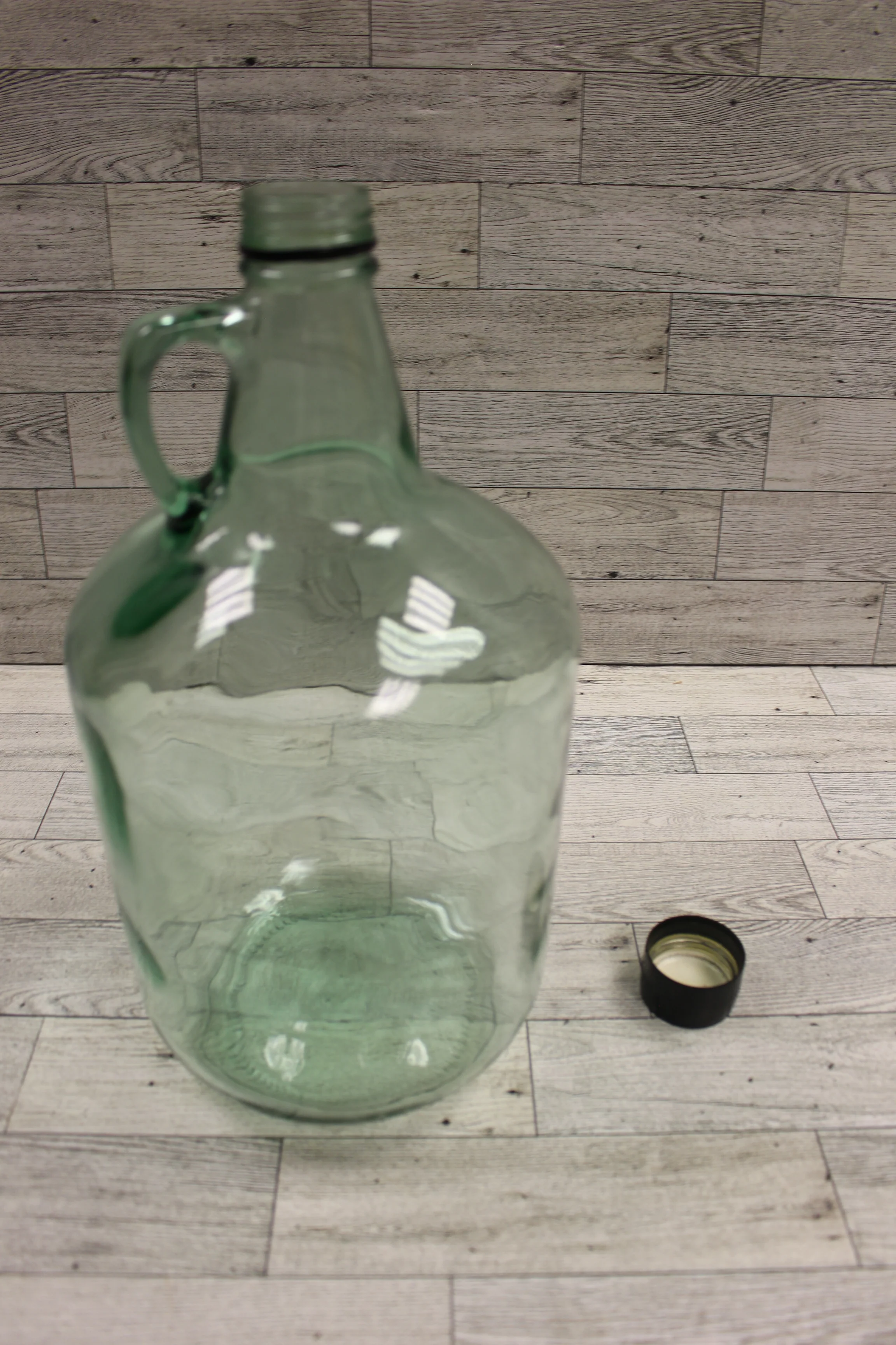Vintage Green Glass Jug with Finger Loop - 12-3/4" Tall - 4 Liters - Used - Image 3