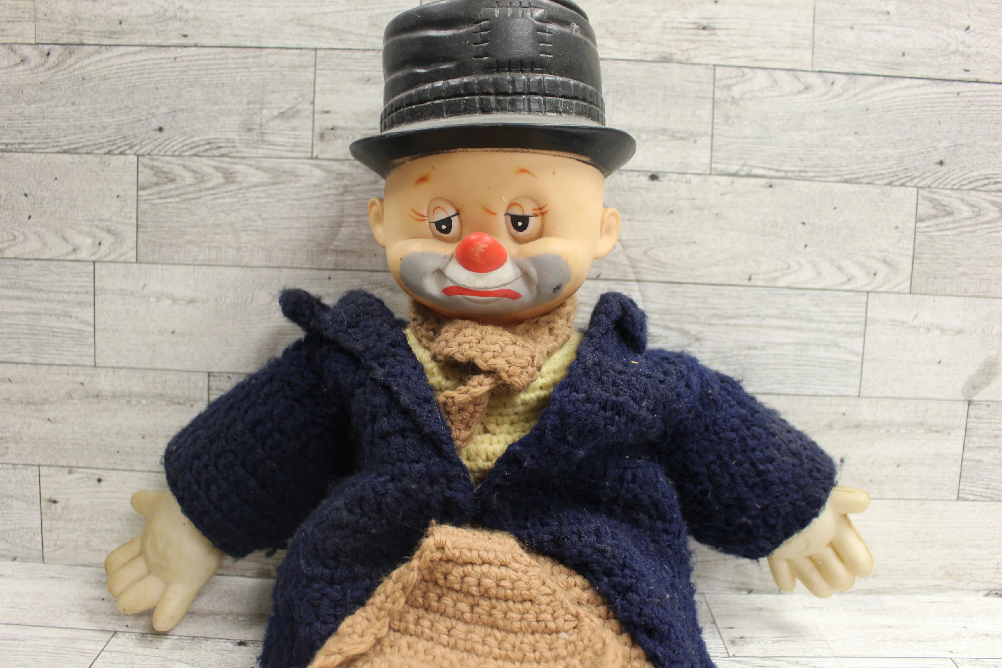 Vintage Homemade Knitted Clown - Used - Image 6