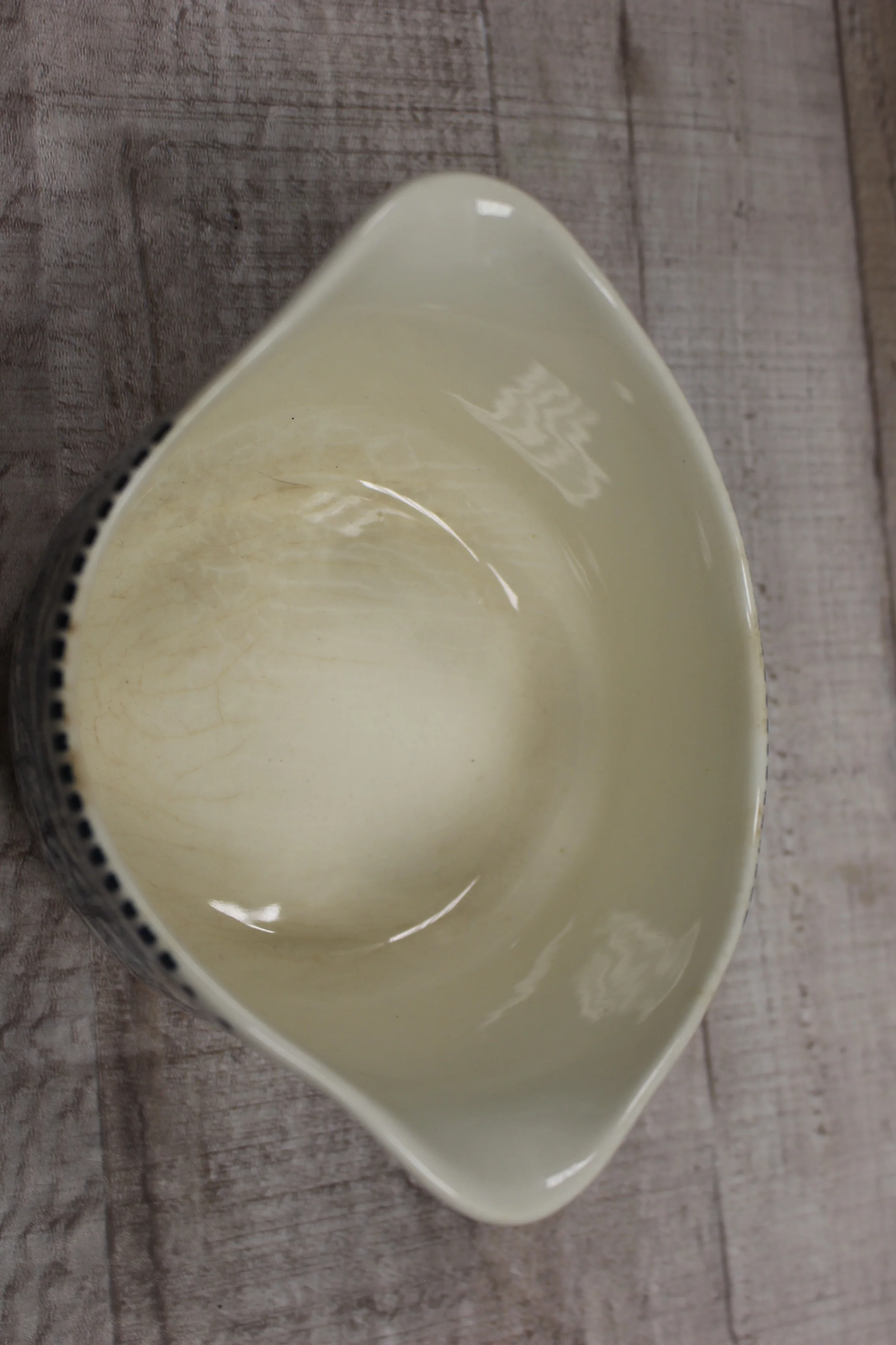Vintage Horse and Sled Serving Bowl -Blue -Used - Image 2