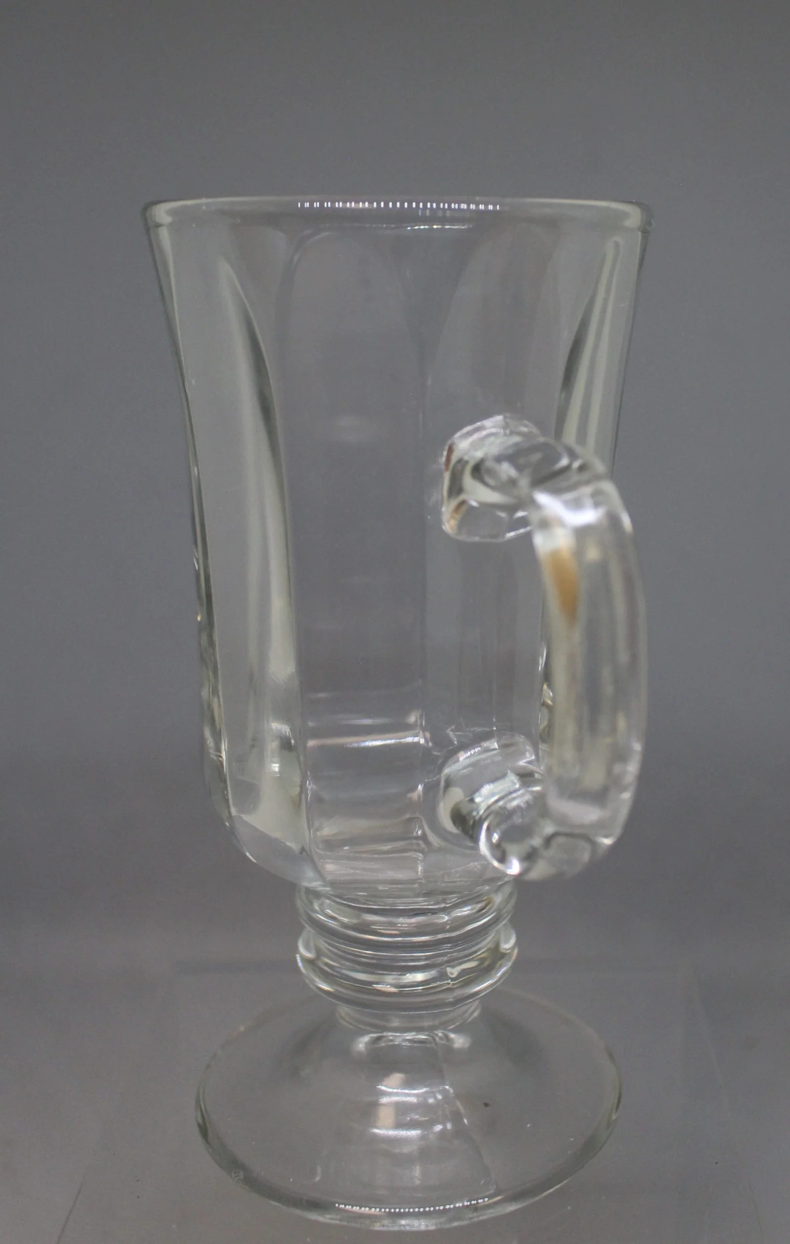Vintage Libby Irish Coffee Clear Pedestal Footed Glass Mugs - 6" Tall - Used - Image 3