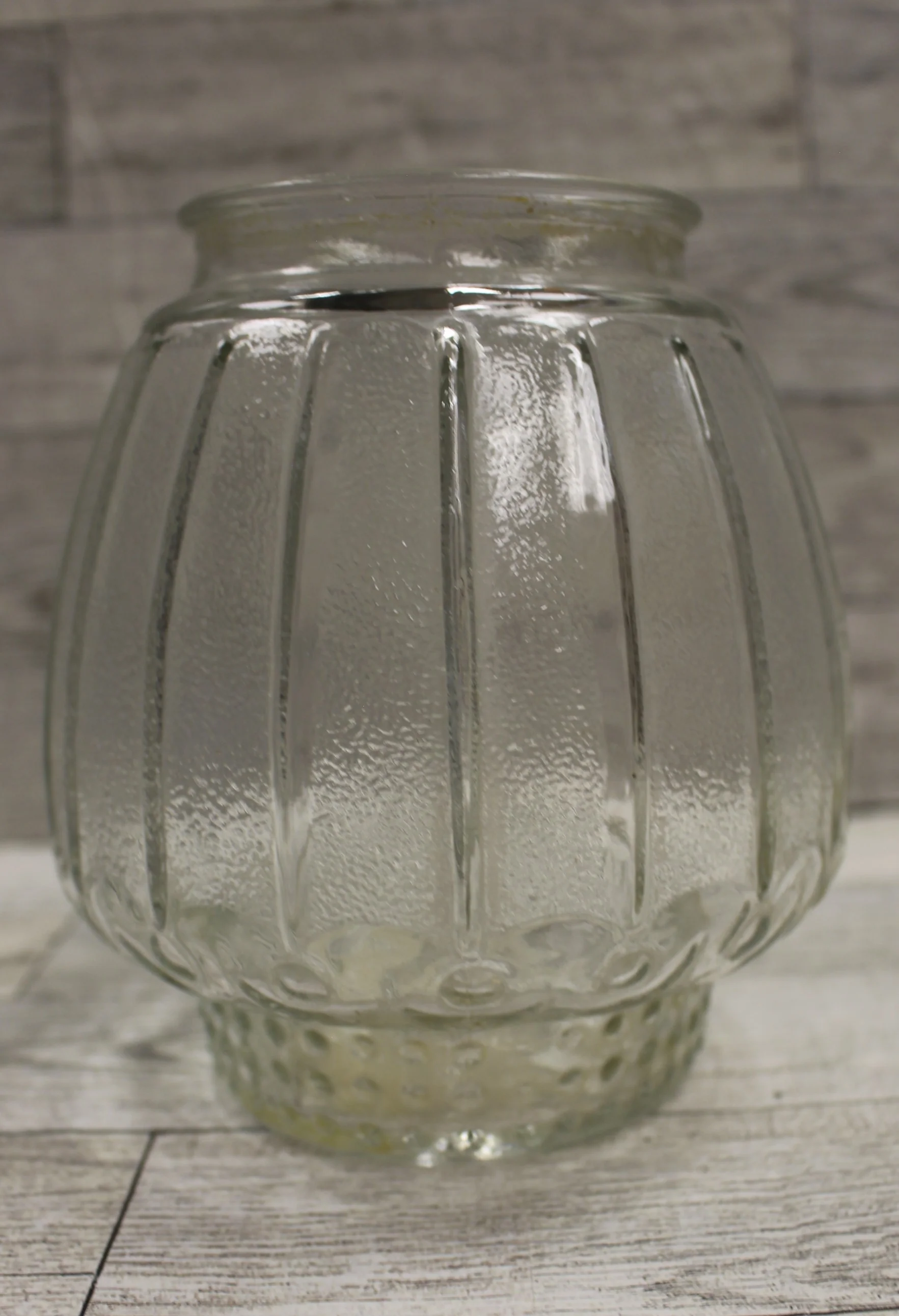 Vintage Mid Century Glass Ceiling Globe Shade - Clear - 5.5 Tall x 3" Opening