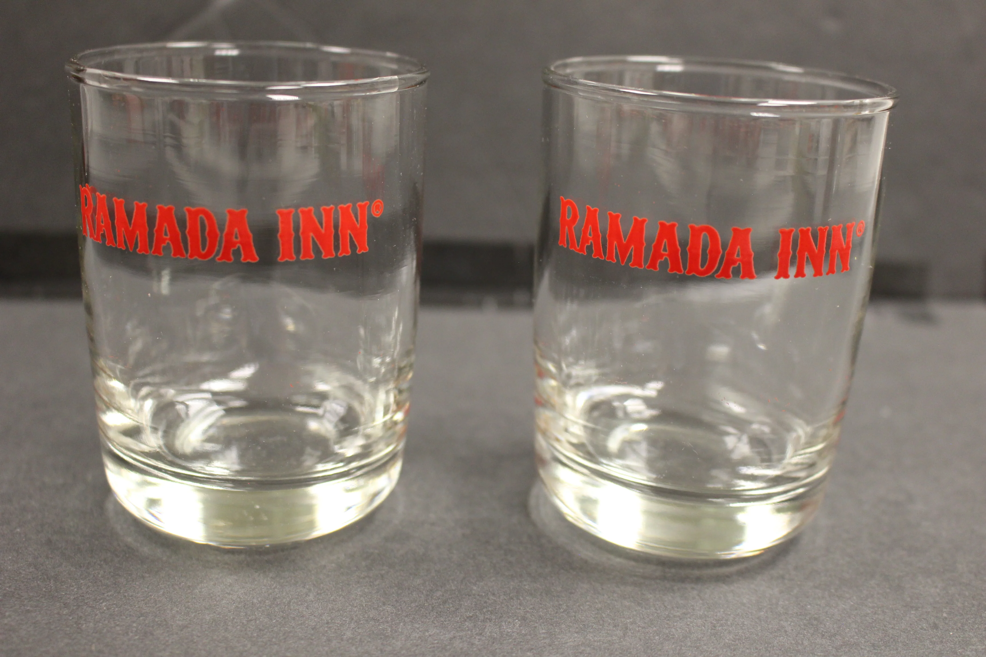 Vintage Ramada Inn 3-1/2" Hotel Room Water Glass - Set of 2 - Used