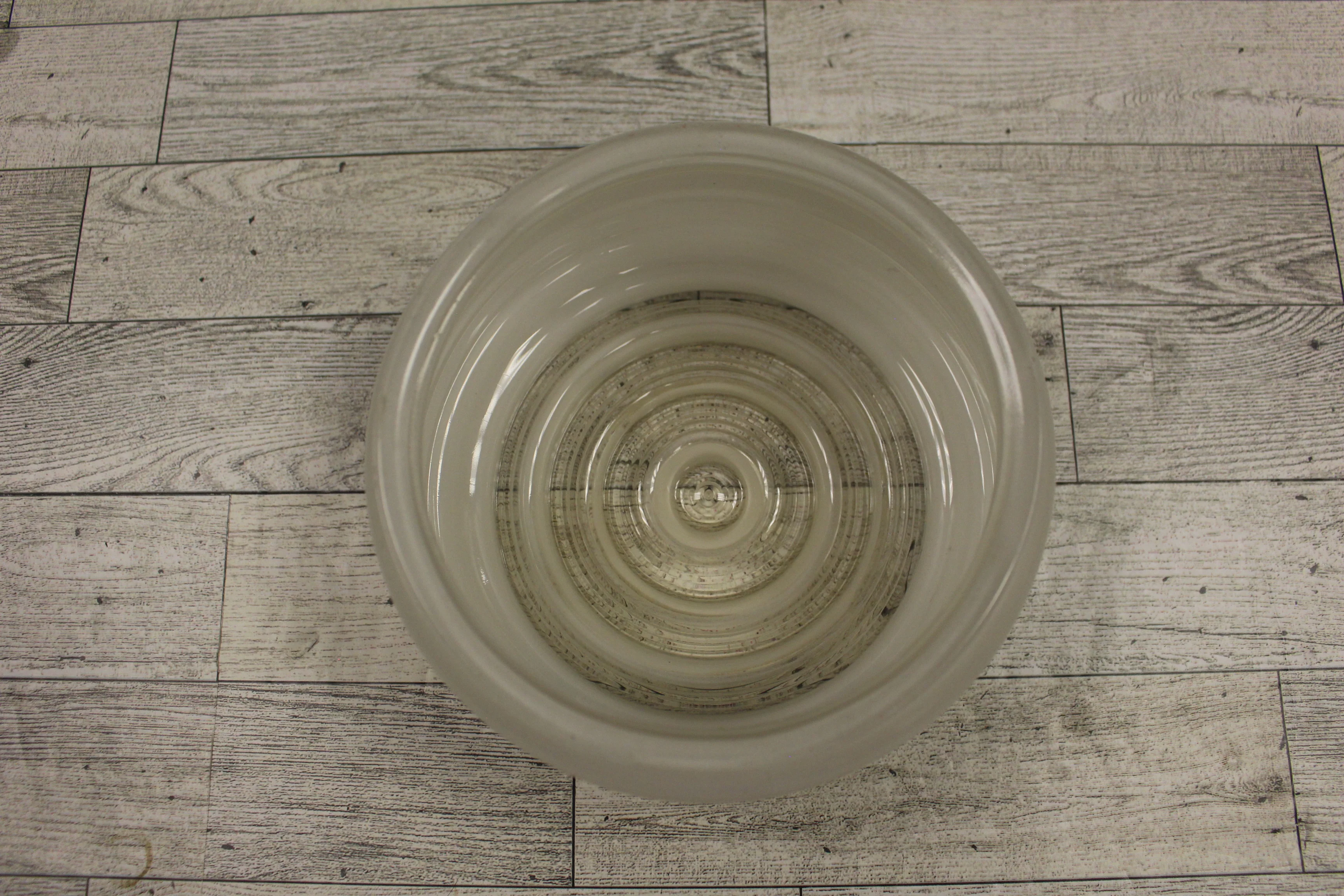 Vintage Retro Flush Mount Glass Ceiling Light Shade - Drum White - Round - Used - Image 3