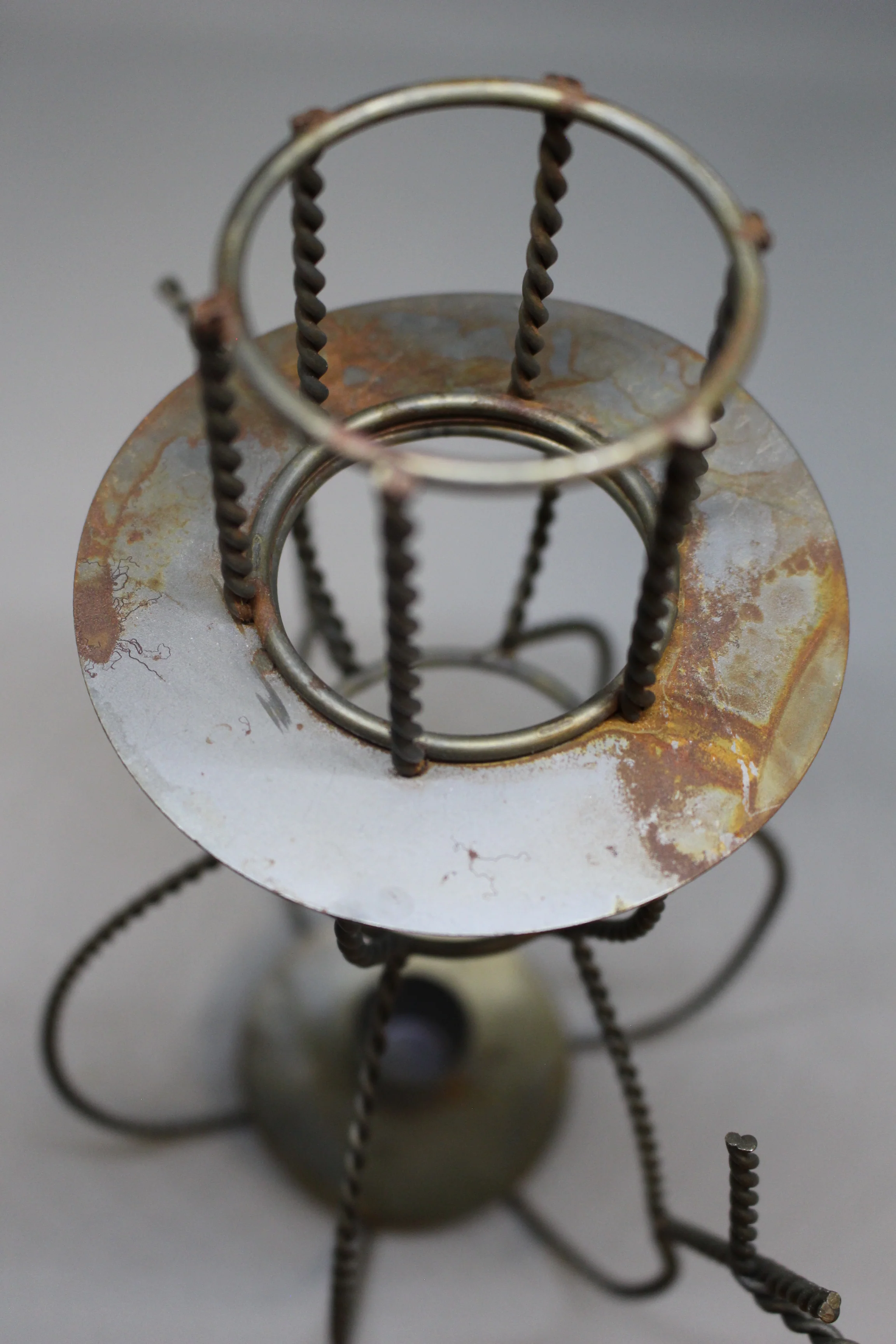 Vintage Round Snowman Taper Candle Holder - 9.5" Tall - Used - Image 2