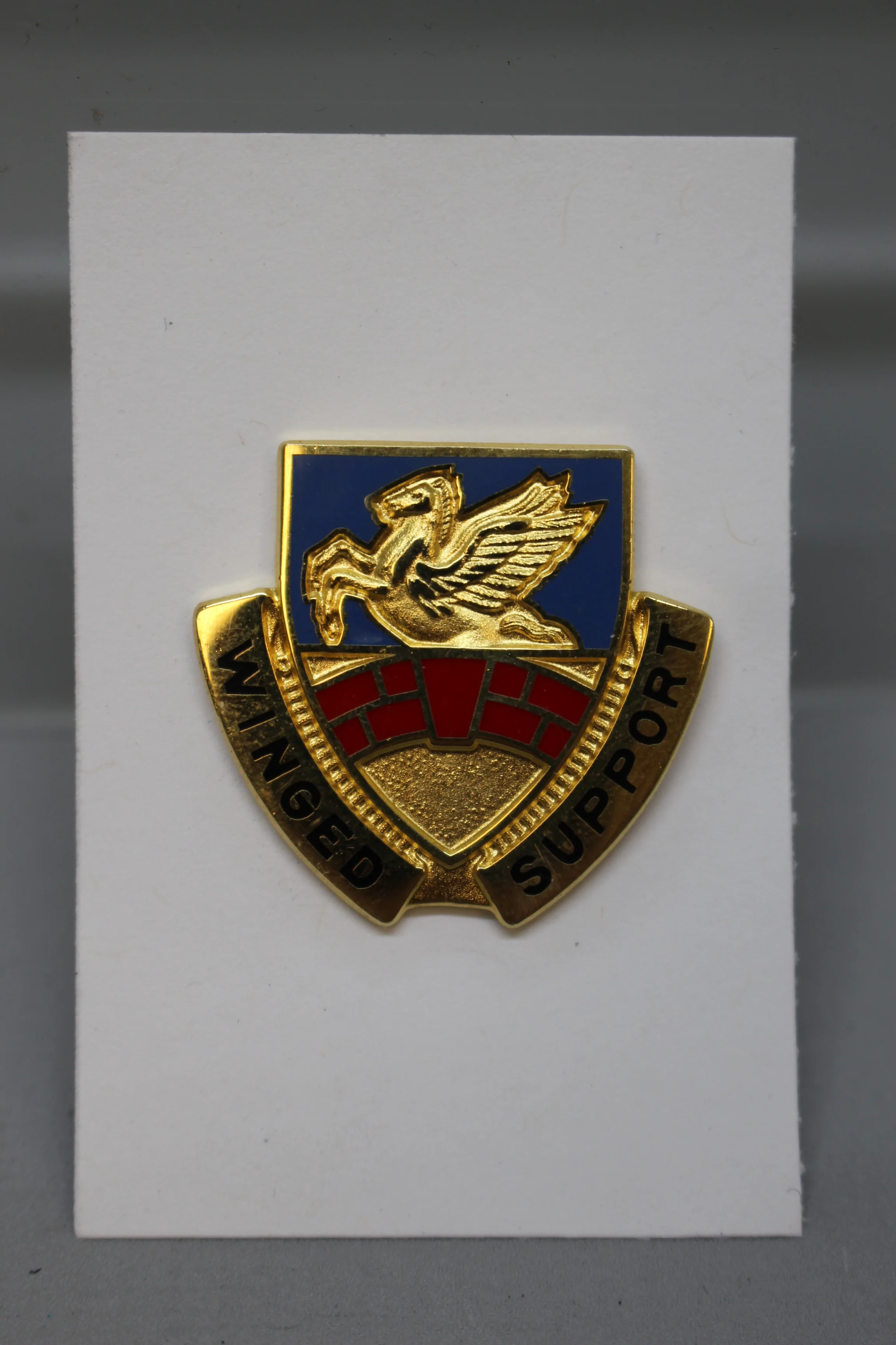 104th Aviation Regiment Unit Crest "Winged Support" Pin - Used
