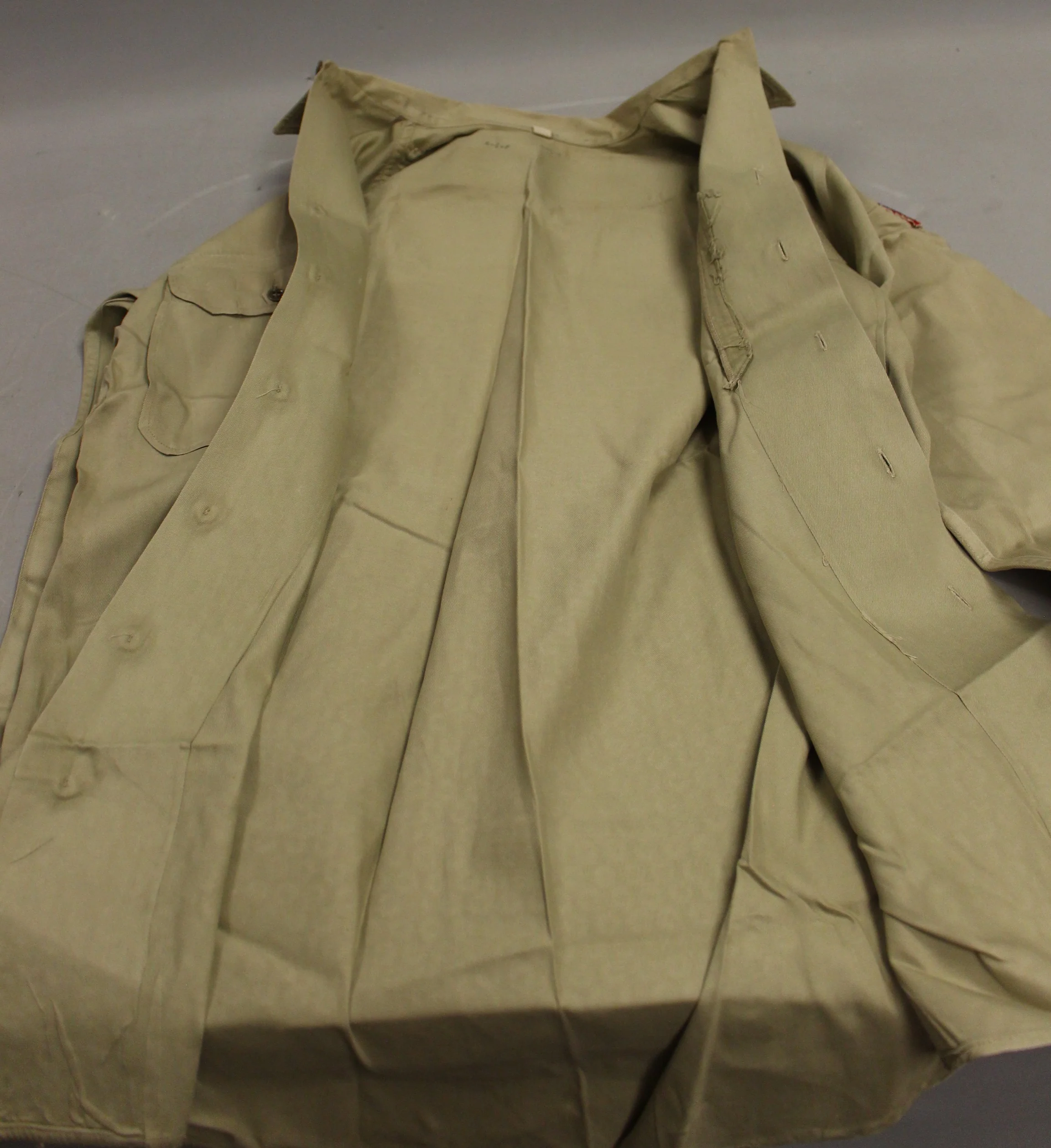 Vintage WWII 5th Army A5 Division Long Sleeve Button Up Shirt - 14.5 x 33 (#2) - Image 5