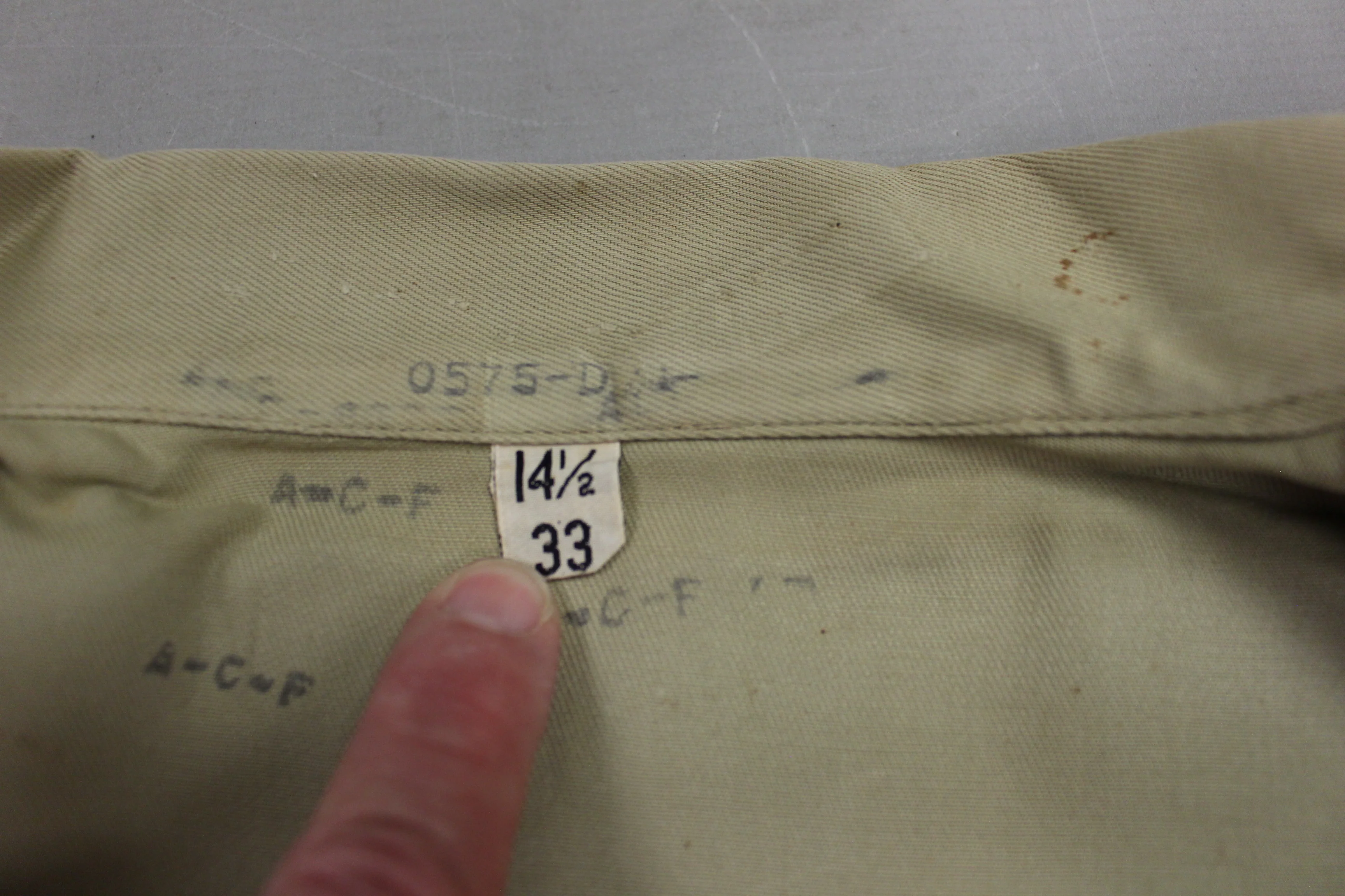Vintage WWII 5th Army A5 Division Long Sleeve Button Up Shirt - 14.5 x 33 (#2) - Image 6