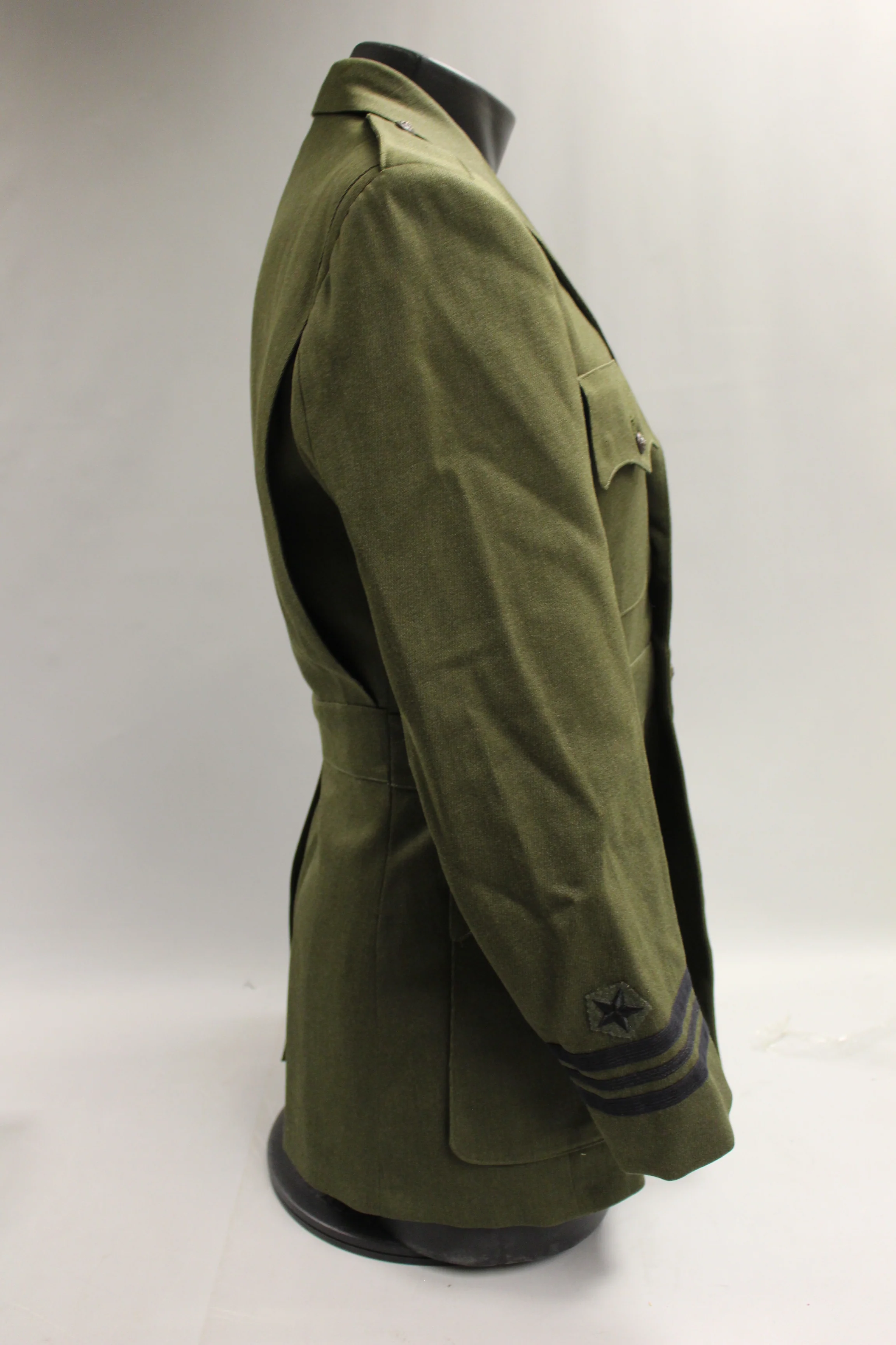 Vintage WWII US Navy Wool Aviator Pilot Dress Green Coat Jacket - 37R - Used - Image 3