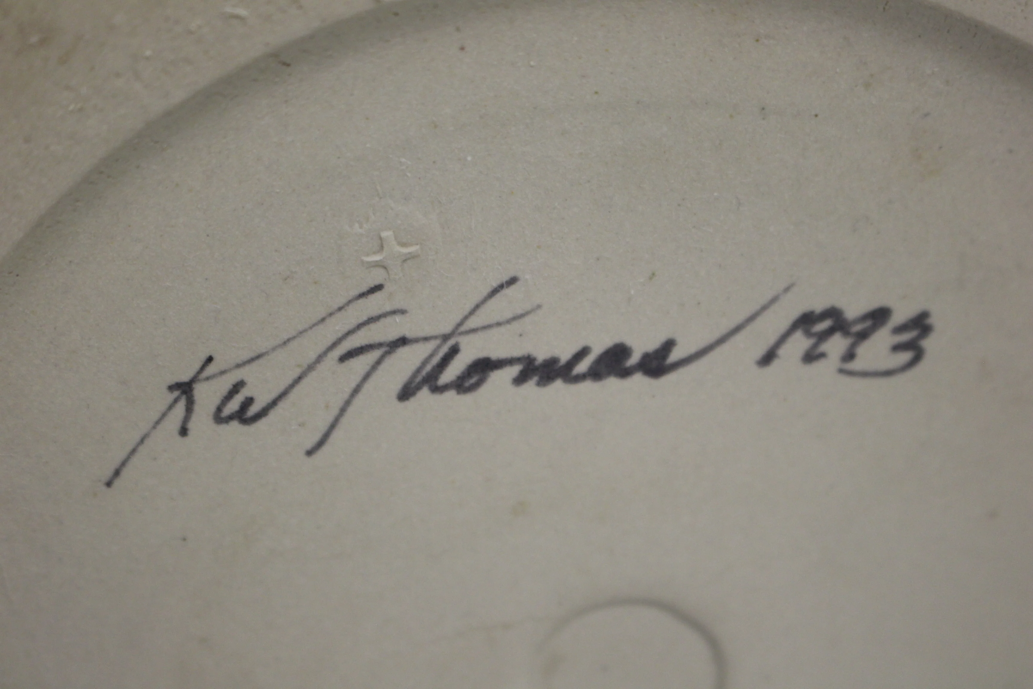 Vintage Zanesville Ohio Stoneware Crock - Roscoe Village - Signed KW Thomas 1993 - Image 7