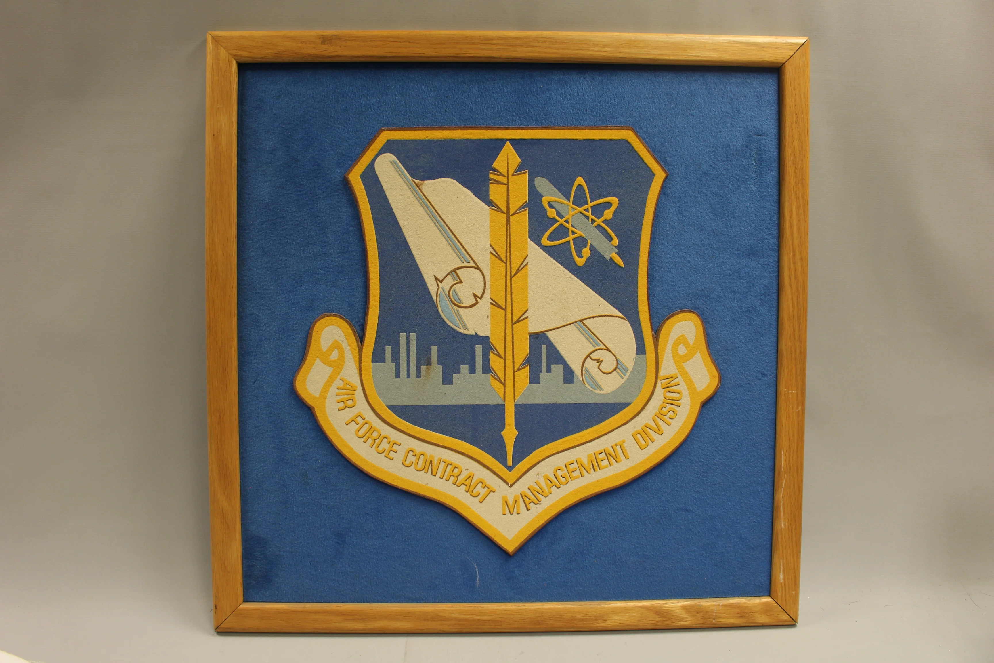 VTG Framed Sand Art Air Force Contract Management Division -Used