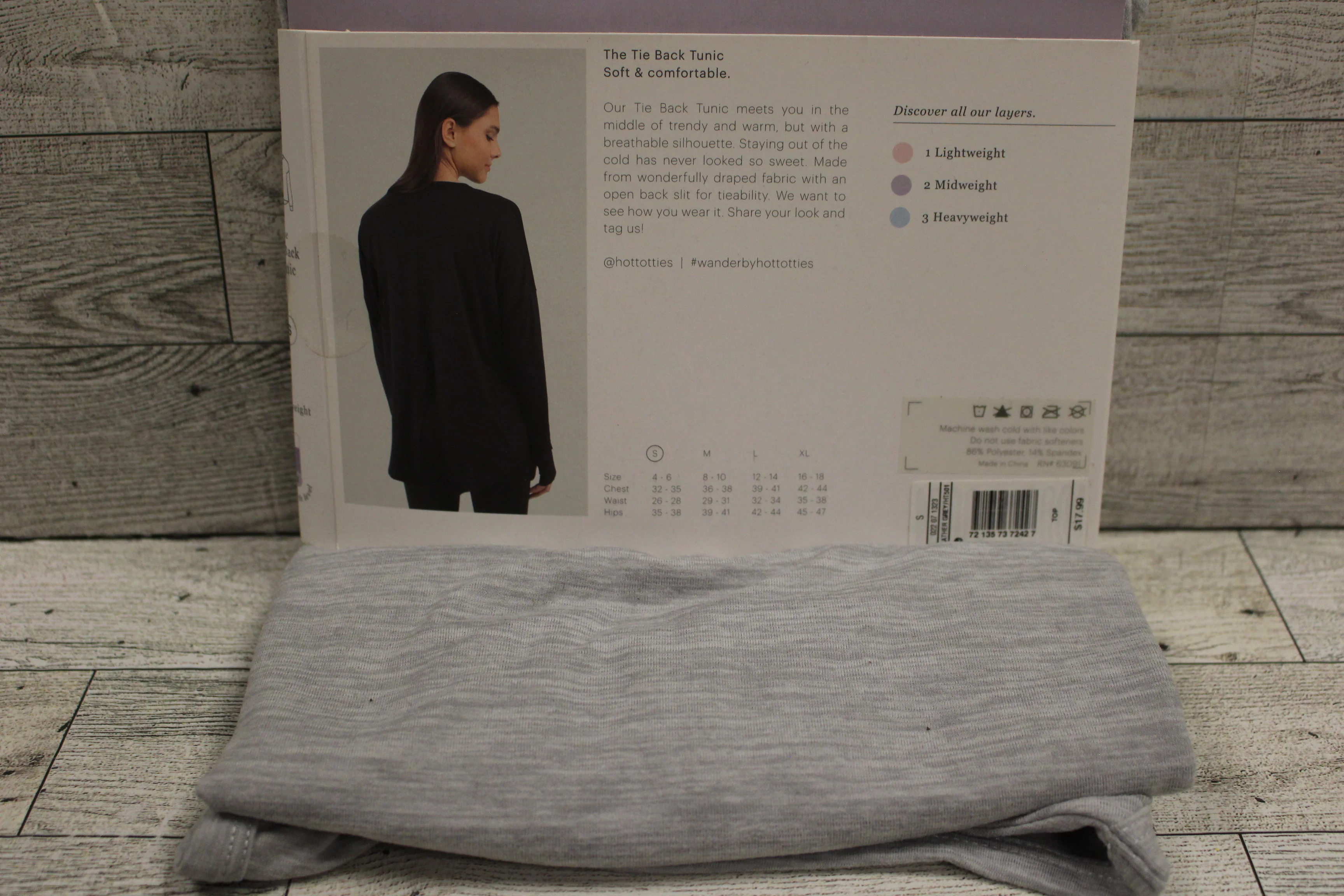Wander Hotties Midweight Tie Back Tunic - Heather Grey -Small - New - Image 3