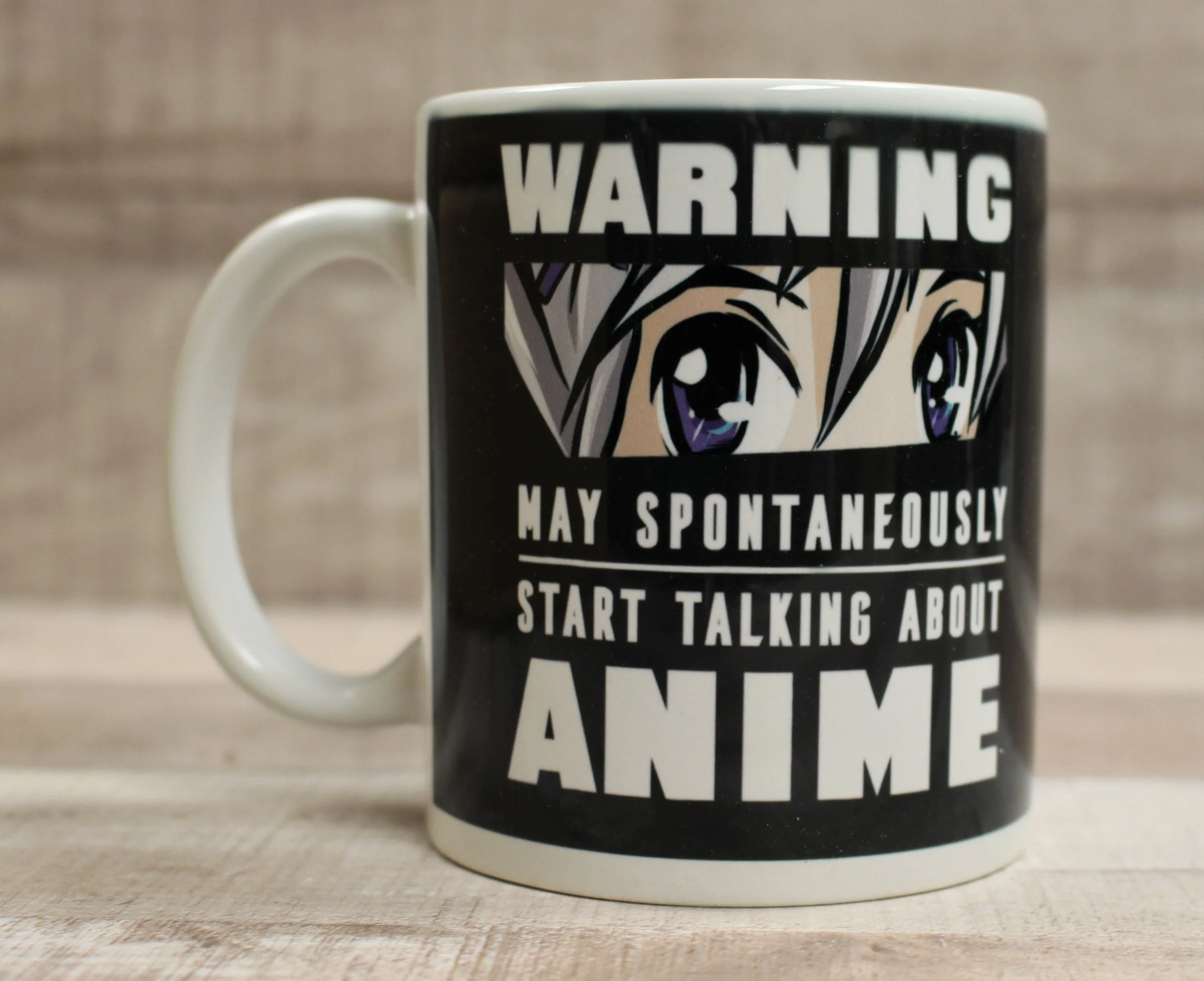 Warning May Spontaneously Start Talking About Anime Coffee Cup Mug - New - Image 2
