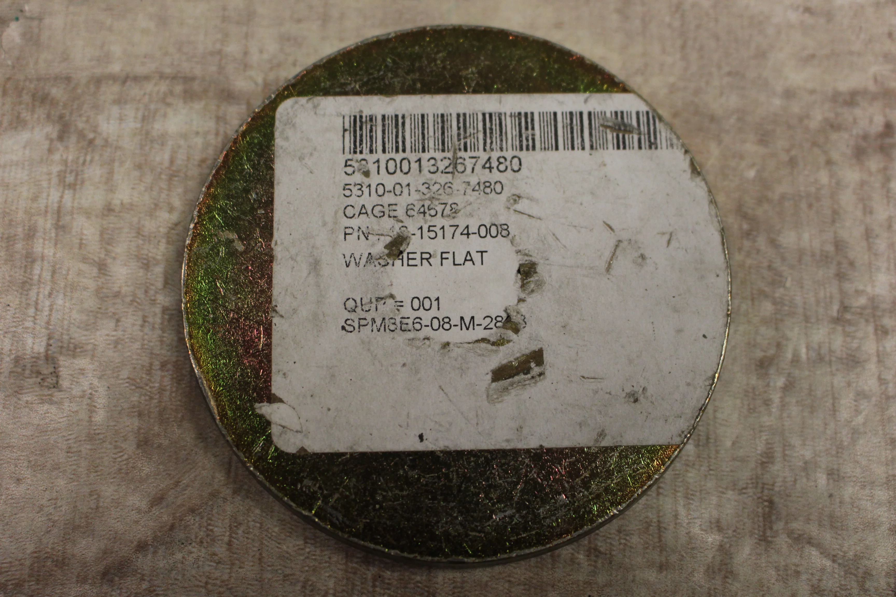 Washer Plate Flat 307s 5310-01-326-7480 -Silver -New - Image 2