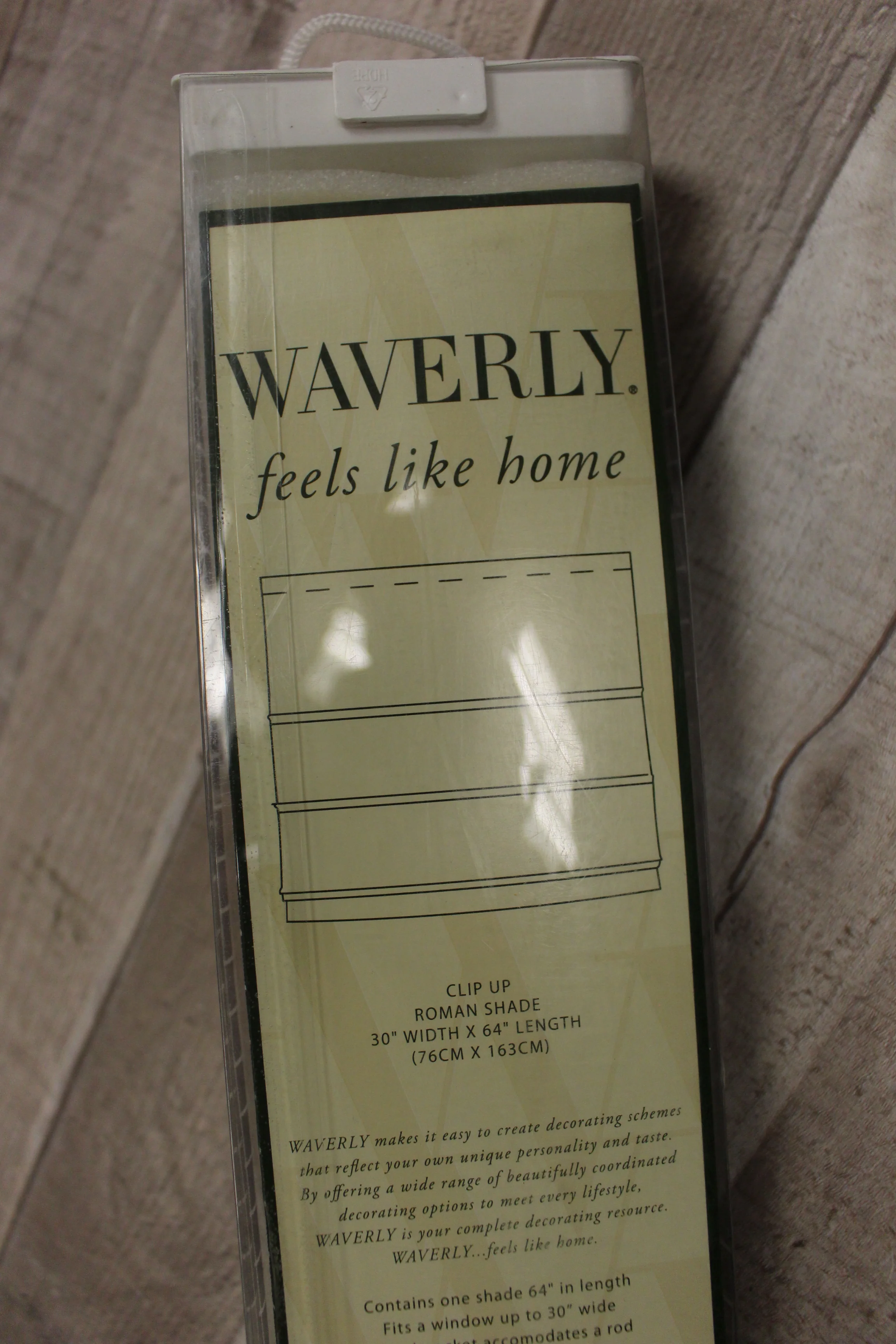 Waverly Clip Up Roman Shade - 30" wide x 64" Long - Classic Grid Black - New - Image 2