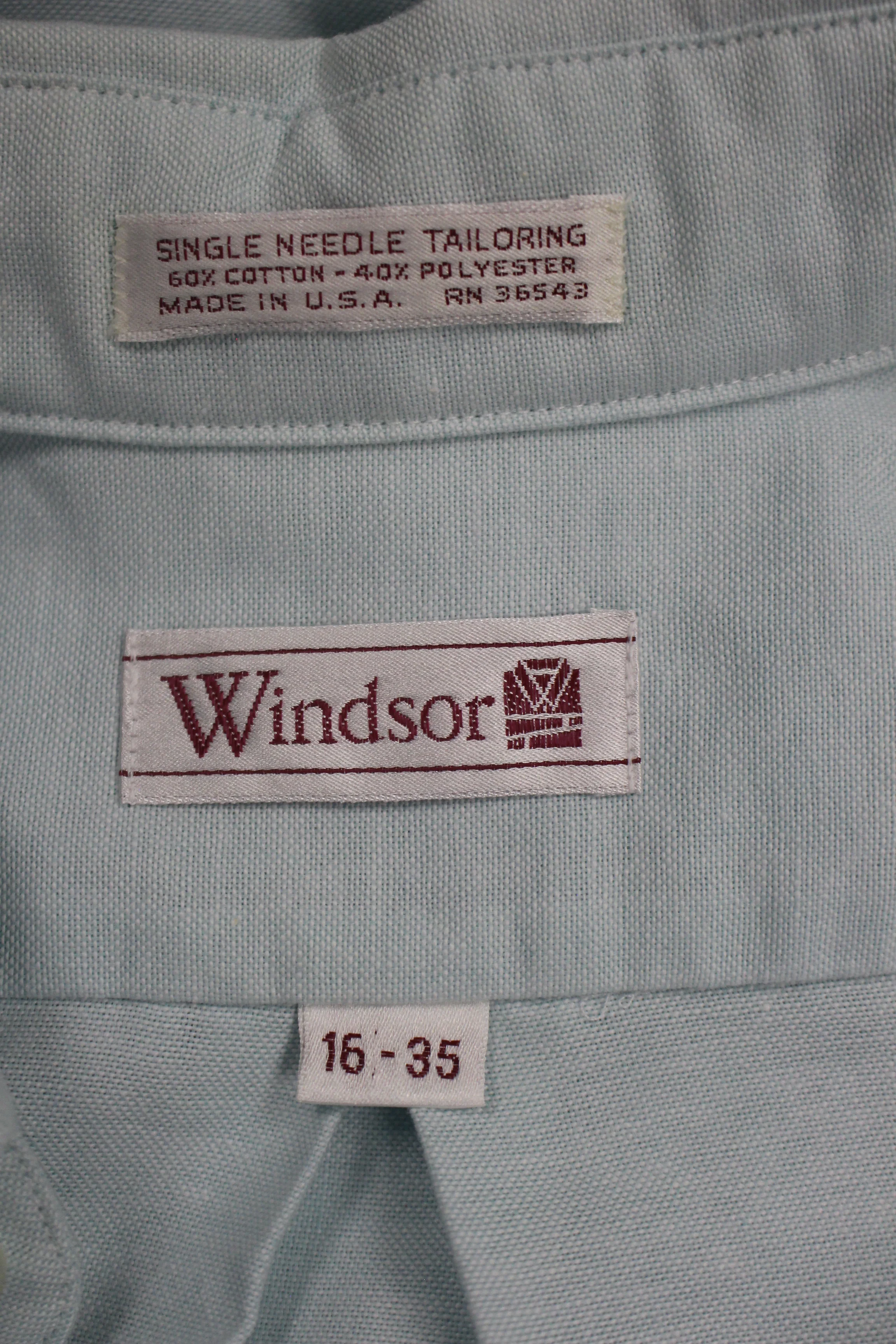 Windsor Men's Long Sleeve Shirt - Size: 16 - 35 - Seafoam Green - Used - Image 3