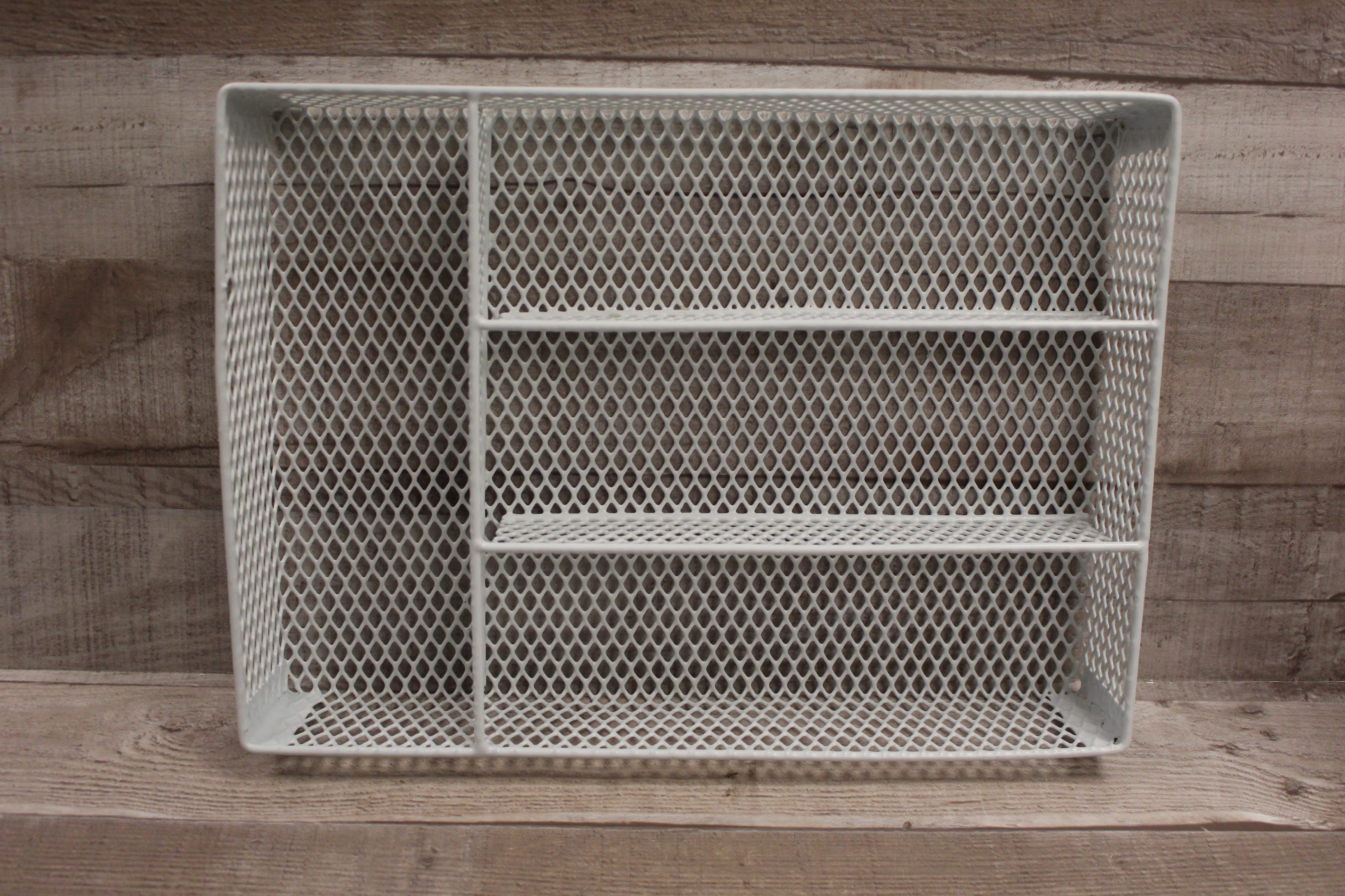 Wire Mesh Desk Drawer Organizer - 4 dividers - White - Used