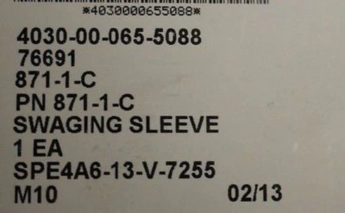 Wire Rope Swaging Sleeve, Copper, PN 871-1-C, NSN 4030-00-065-5088, New - Image 5