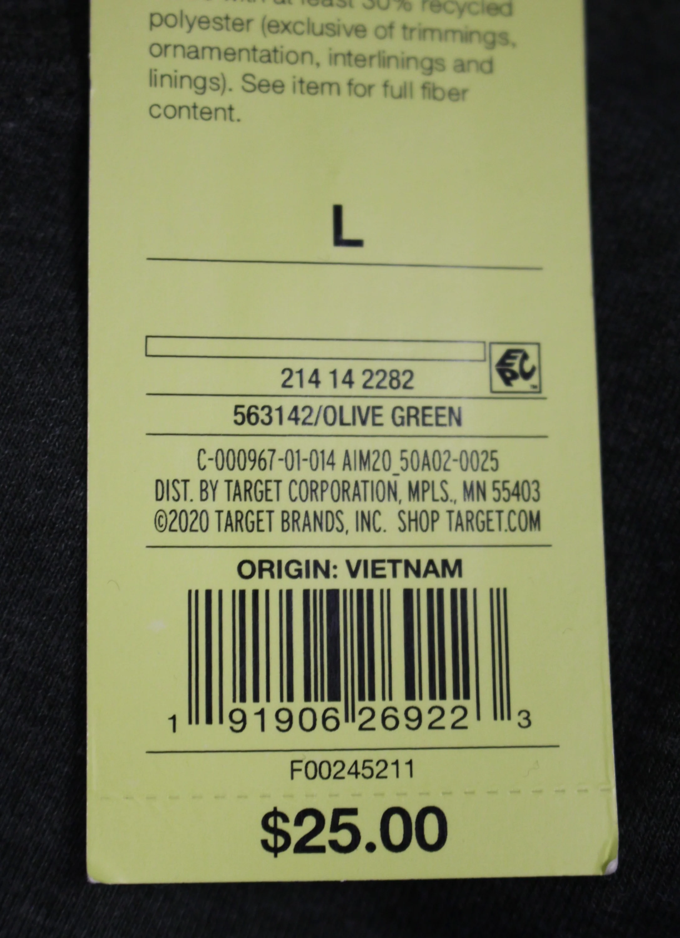 Women's Olive Green Long Sleeve All In Motion Top Large - Image 3