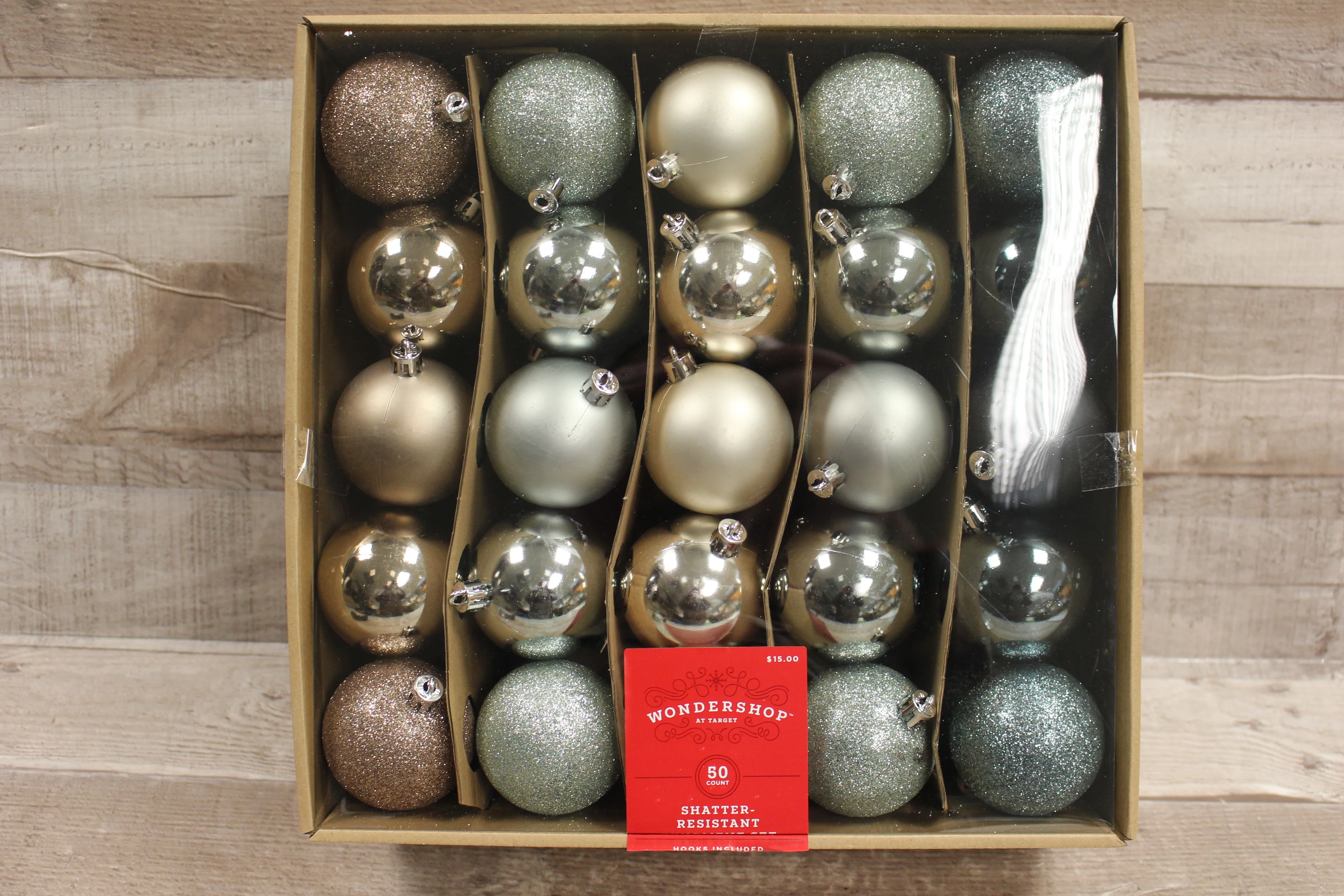 Wondershop By Target 50-Pack Of Shatter Resistant Christmas Tree Ornament Bulbs