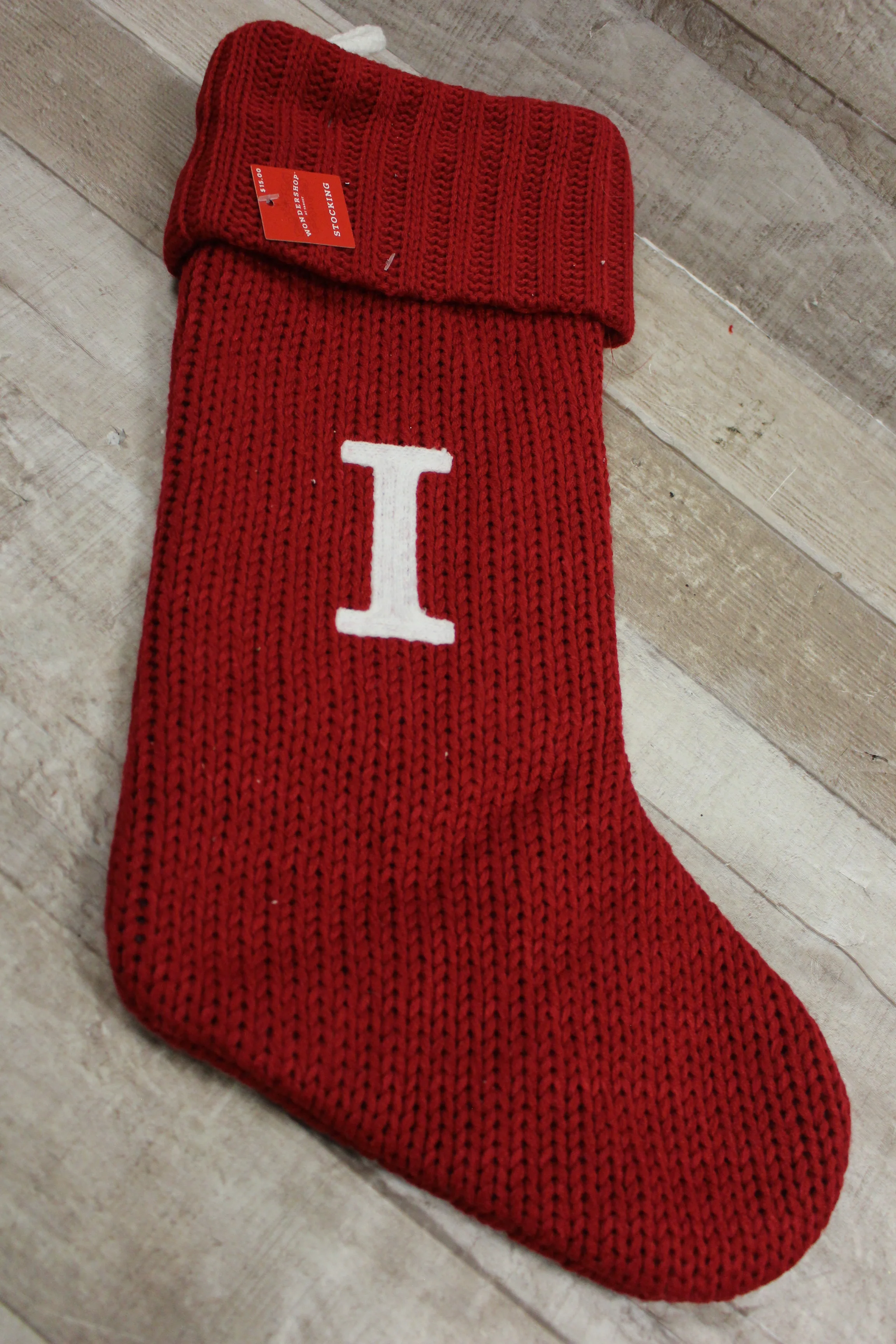 Wondershop By Target Initial Stocking "I" -Red -New