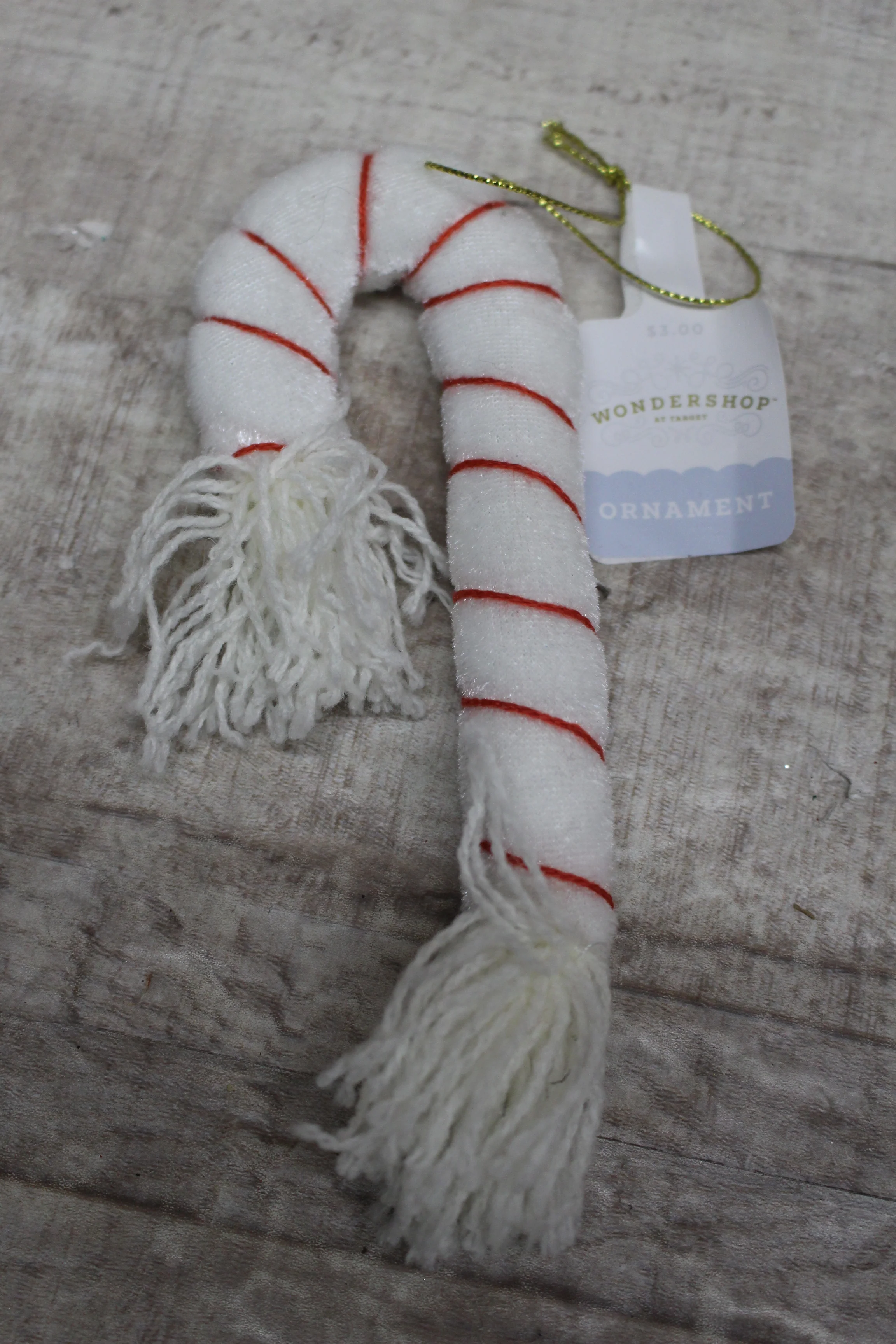 Wondershop By Target Soft White Candy Cane Ornament -New