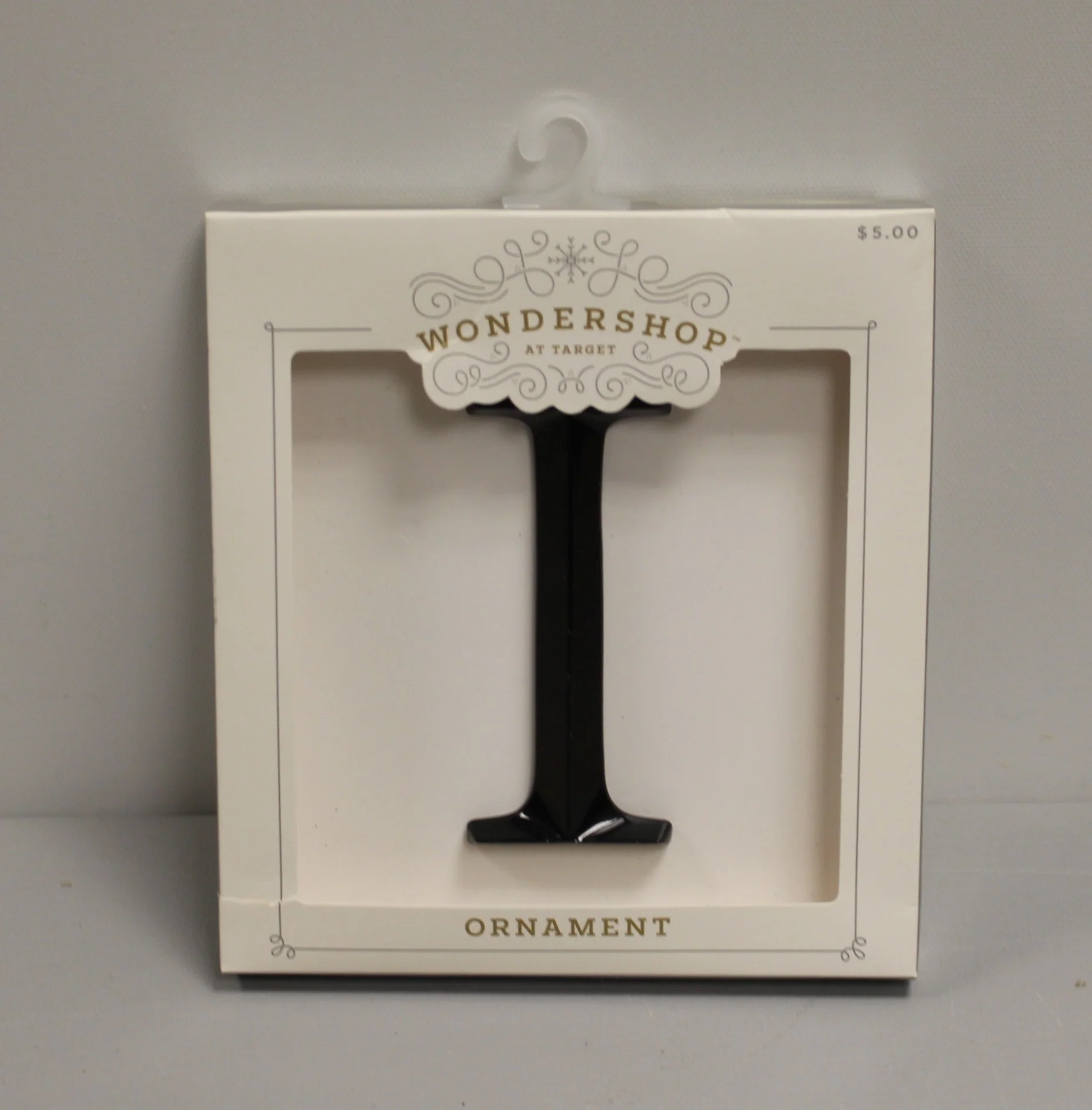 Wondershop Initial I Letter Monogram Ornament - Black - New
