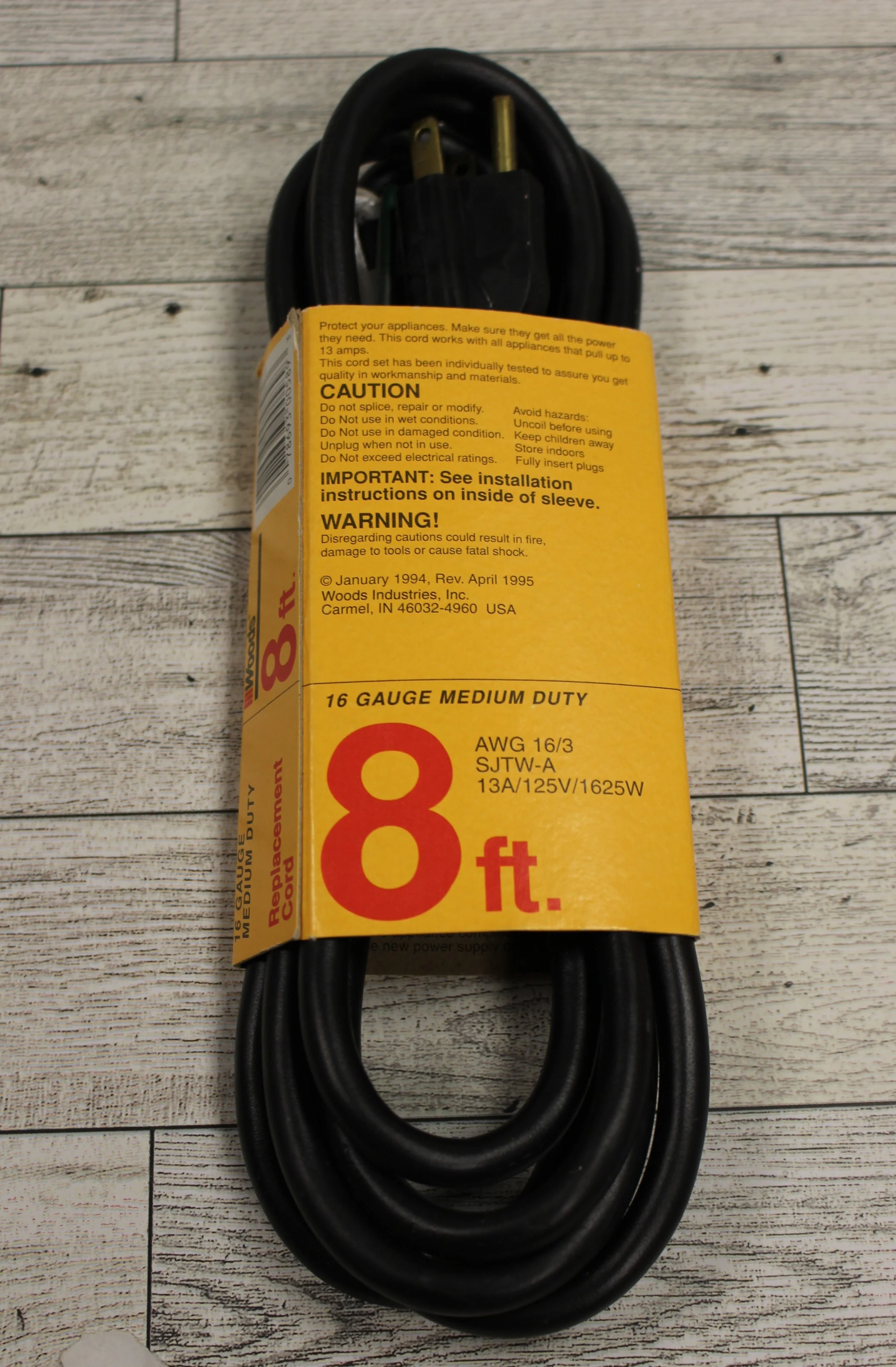 Woods 8 Ft Replacement Cord - 16 Gauge Medium Duty - 13 Amp - New - Image 2