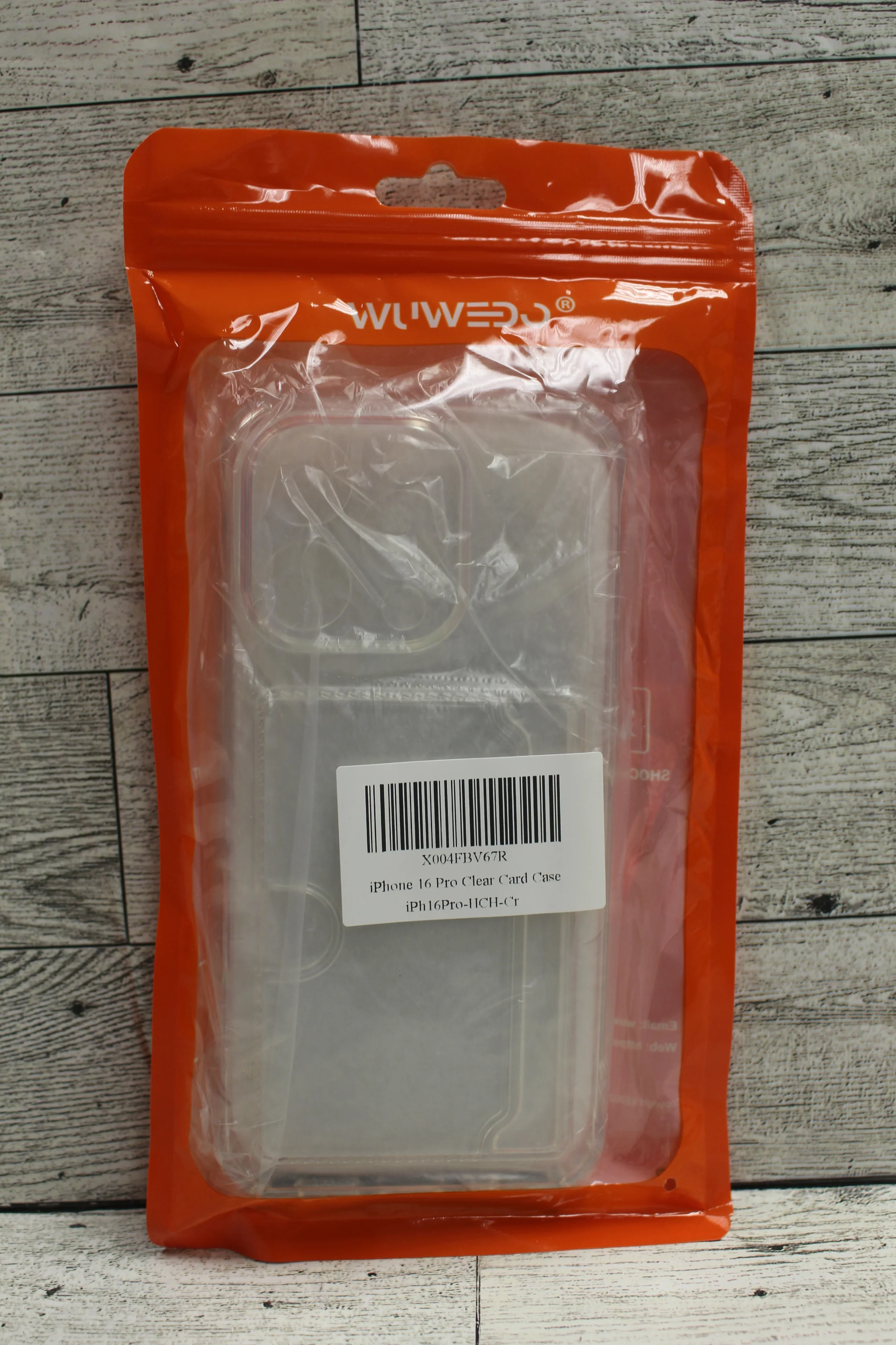 Wuwedo for iPhone 16 Clear Card Case - New