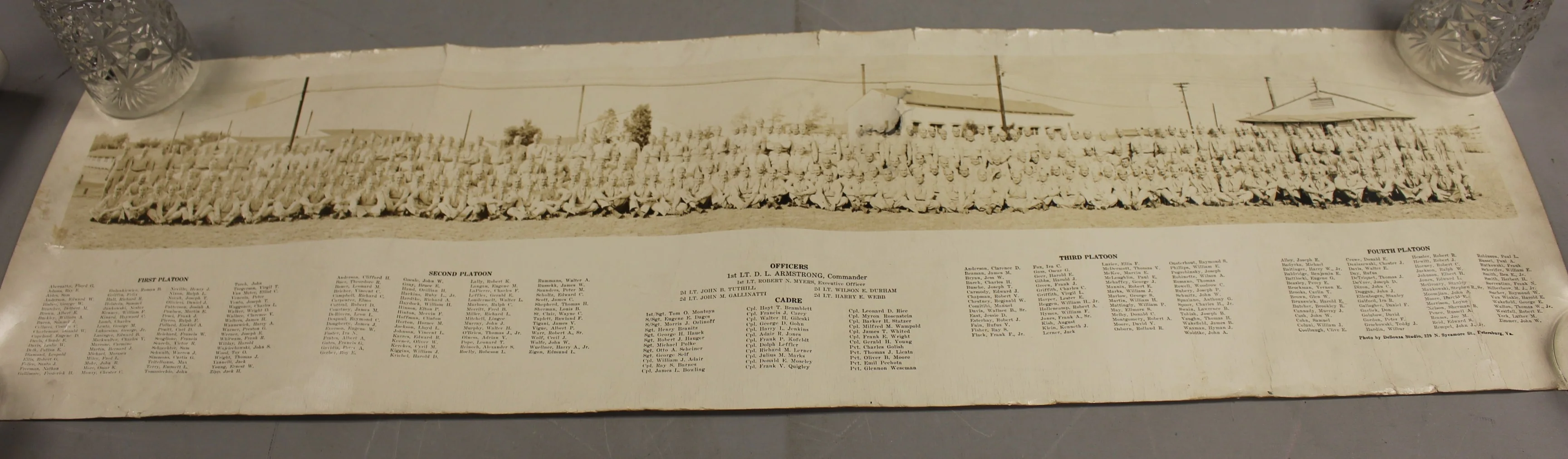 WWII US Army Panoramic Group Photograph Picture - 35" x 10"